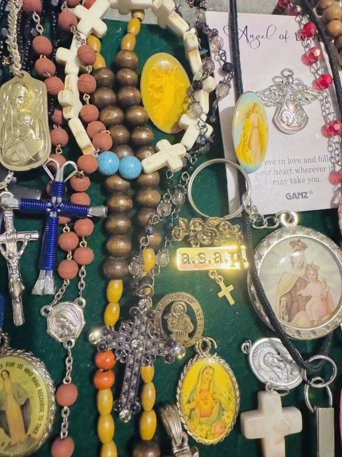 Vintage Modern Religious Cross Necklace Jewelry Lot 120+ Italy Germany Bethlehem