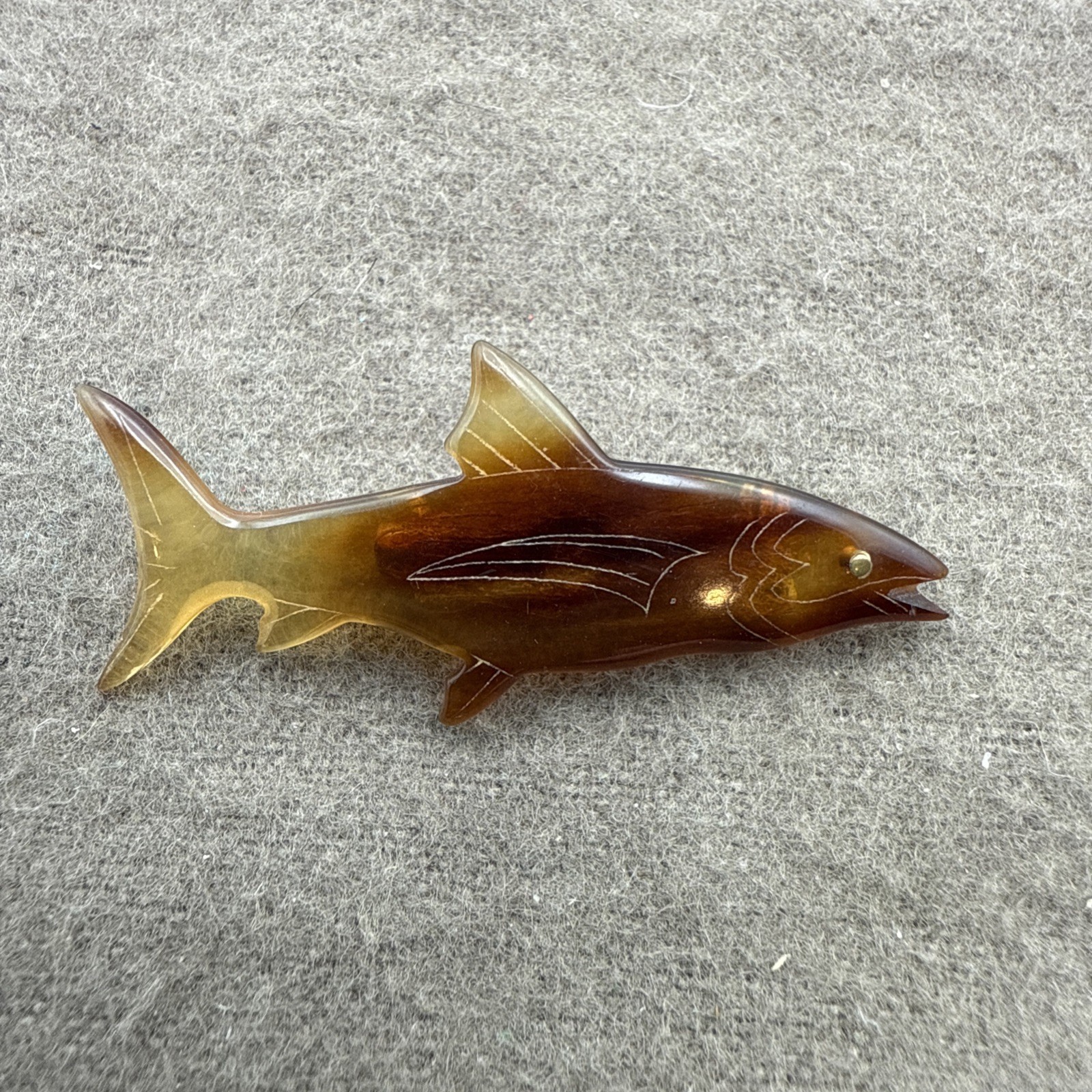 Acrylic Tortoise Shell Brown Pin – Shape Of Fish