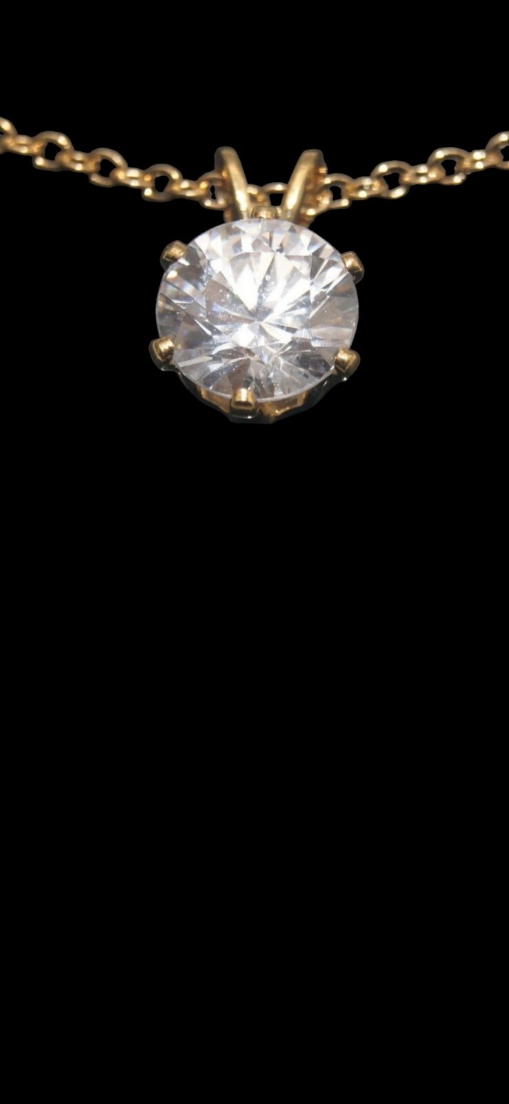 Vintage Lindenwold Fine Jewelers 18″ Gold Tone Cubic Zirconia Necklace Pendant