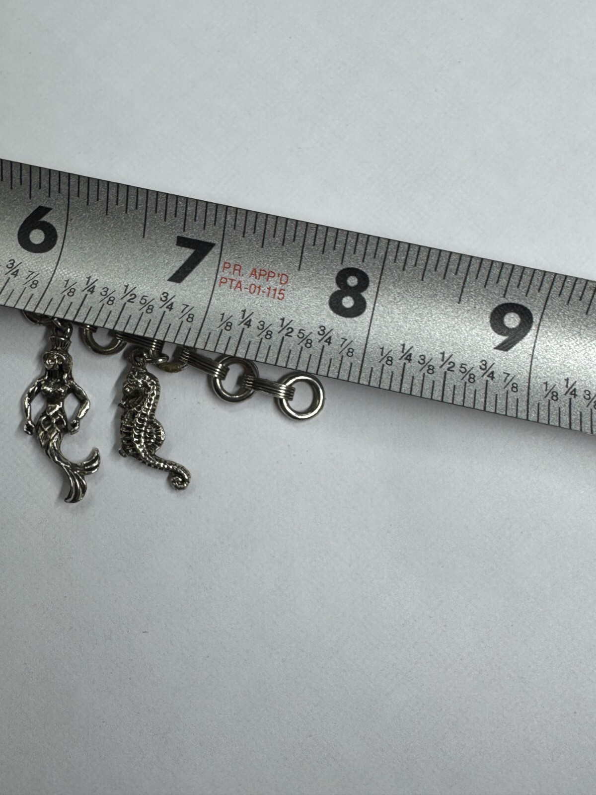 Vintage Silver Metal NOT STERLING Sealife Sea Nautical Lobster Charm Bracelet
