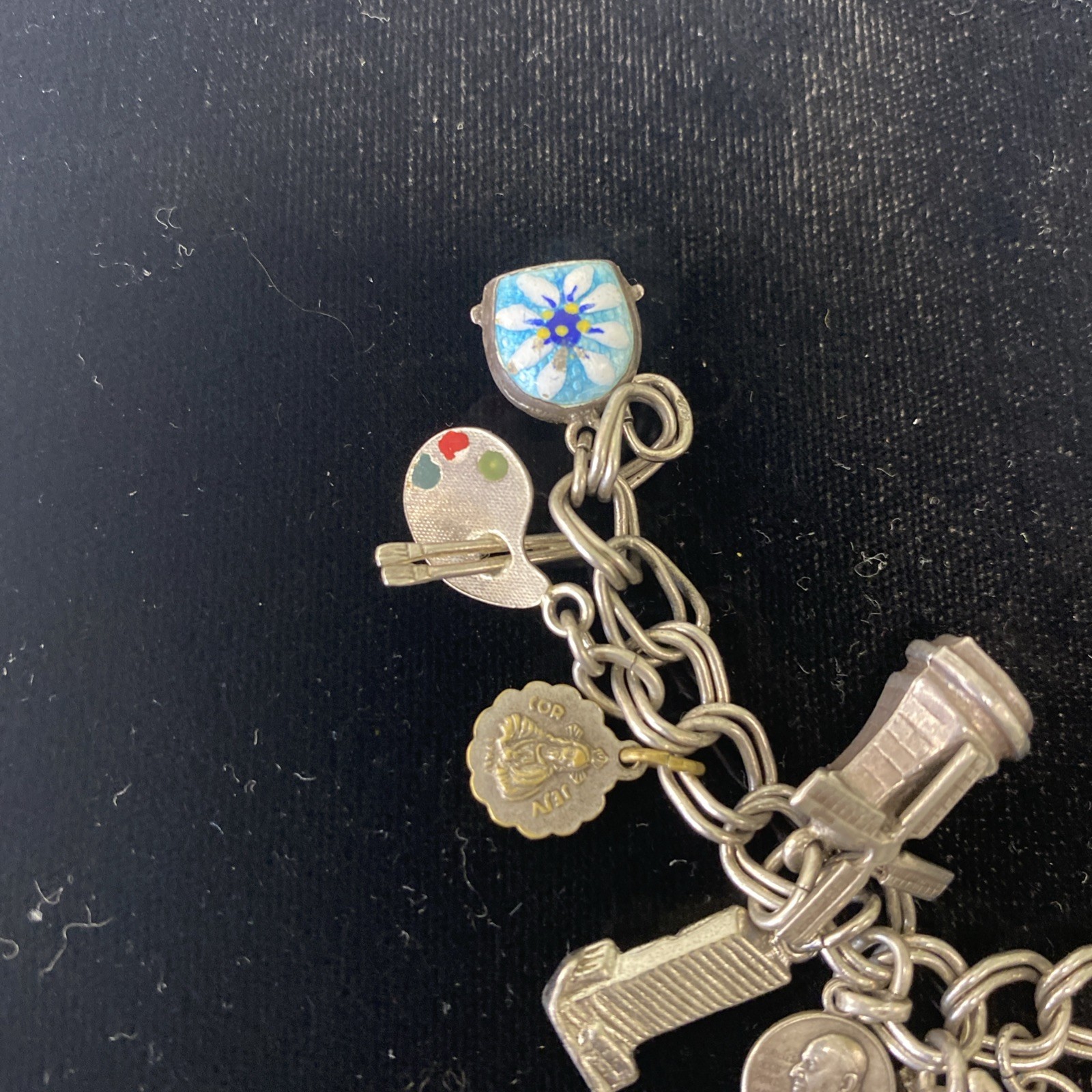 Sterling Silver Overloaded Charm Bracelet 19+ Charms 7 Inches 44g