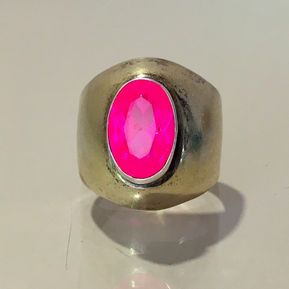 Ring № 16 Vintage Soviet Red Ruby Ring Silver Ring 875☆USSR Ring 7 size 6.95 gr