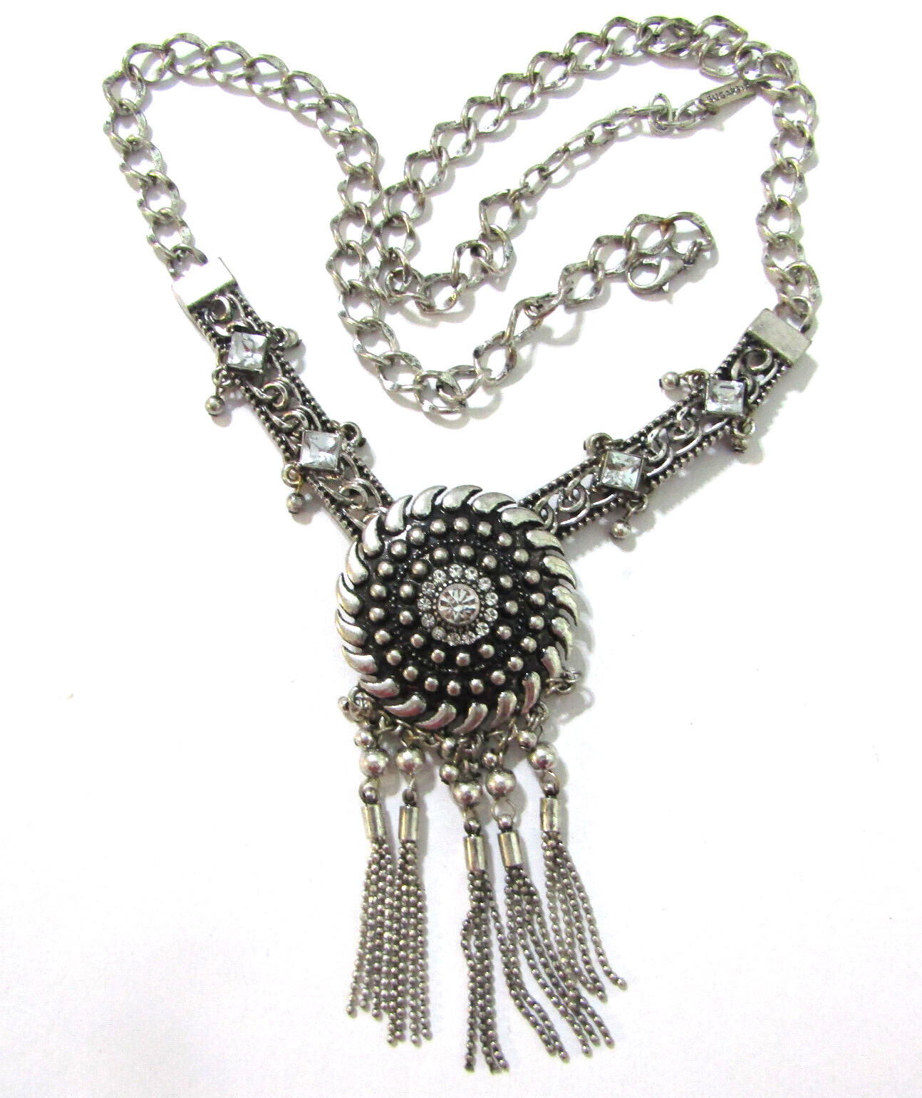 Baublebar Sugarfix Rhinesstone Tassel Pendant Necklace Silver 4*24