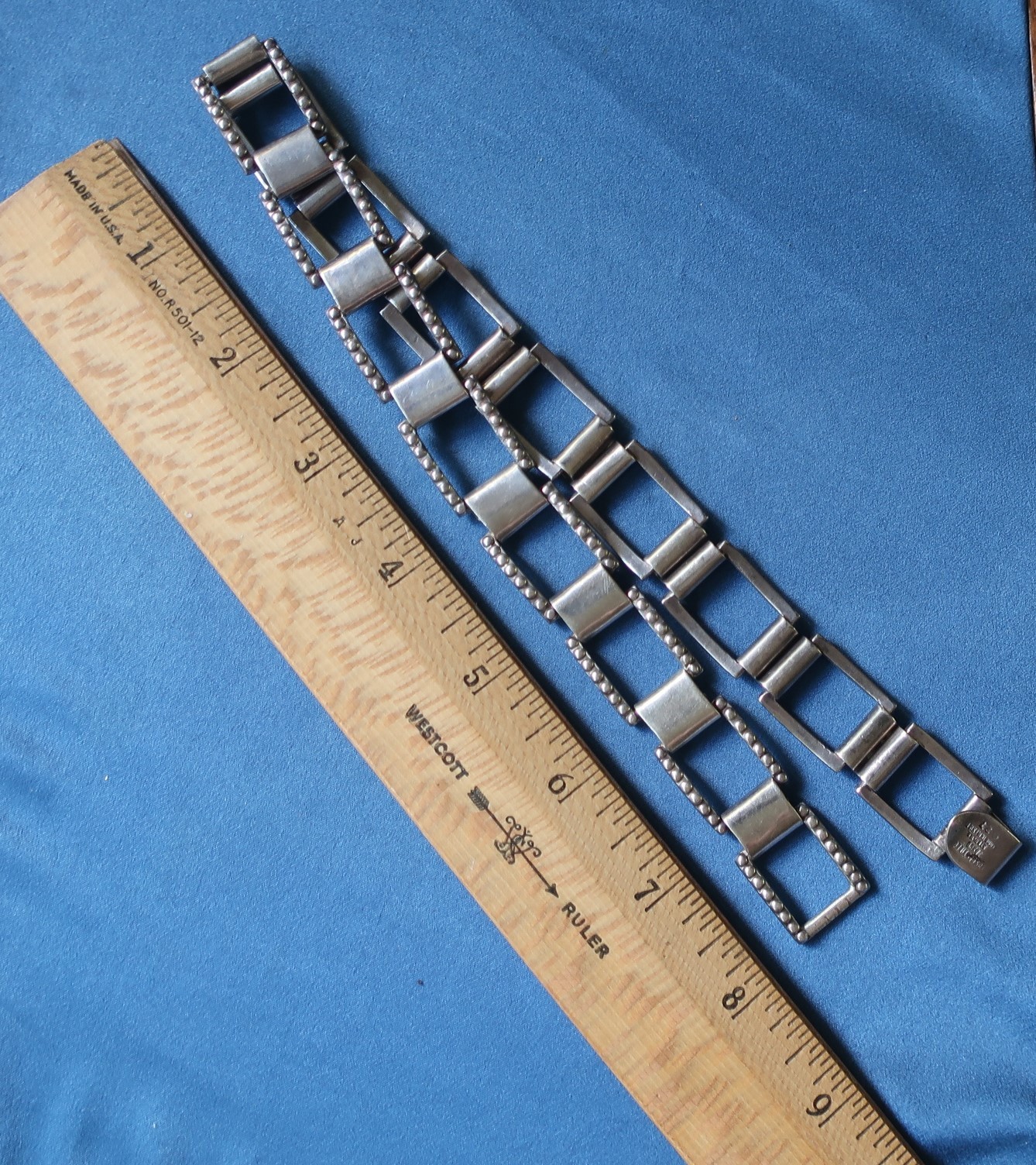 LOS CASTILLO TAXCO MEXICO Sterling Silver Square Chain Link Bracelet Necklace132