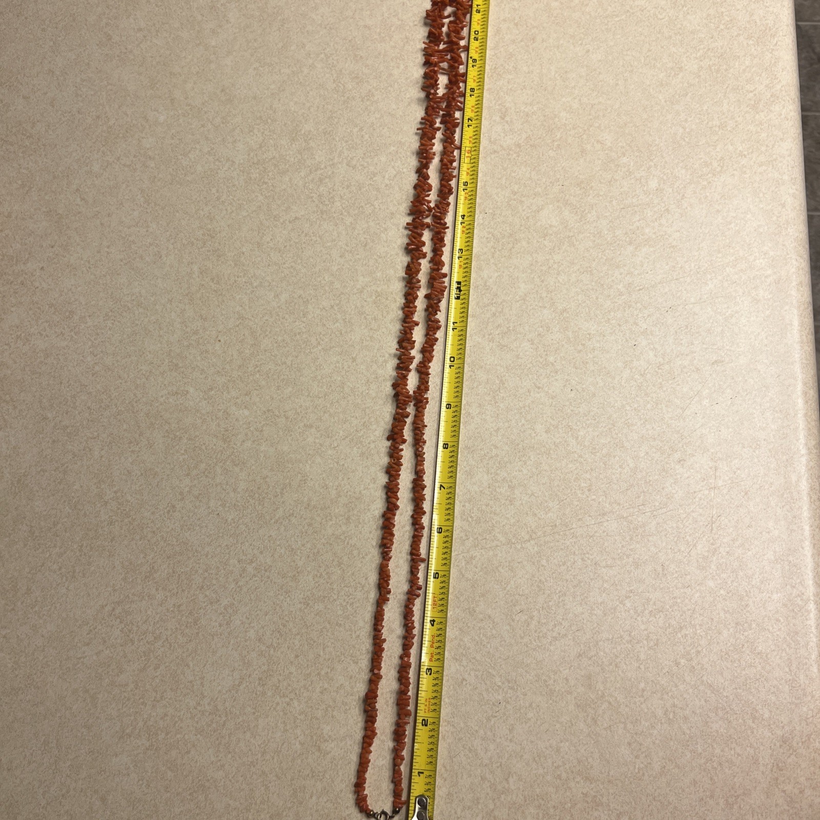 VTG Mediterranean Natural Red coral Salmon necklace 21”