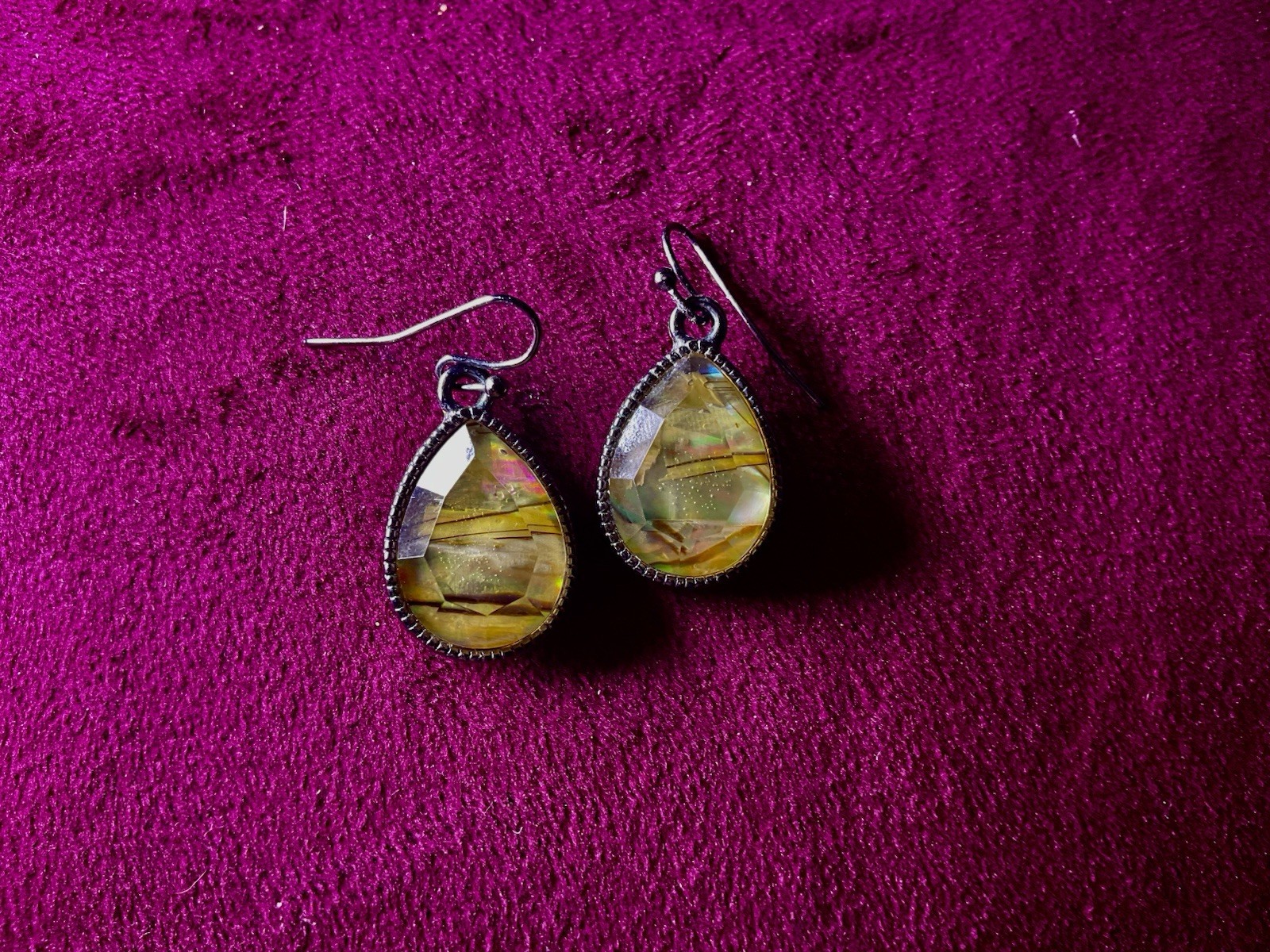 Vintage Holiday Daily Interesting Multicolor Stone Drop Earrings Dangle