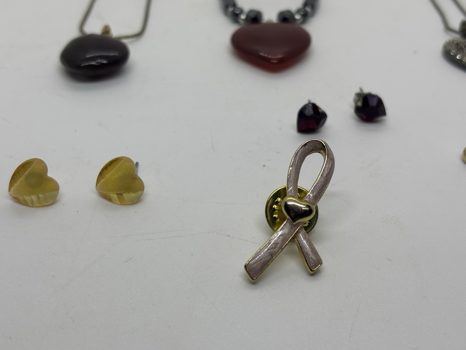 14 Pc Heart Themed Vtg/Now Jewelry Lot Charles Winston/Avon/White Stag/Sarah Cov