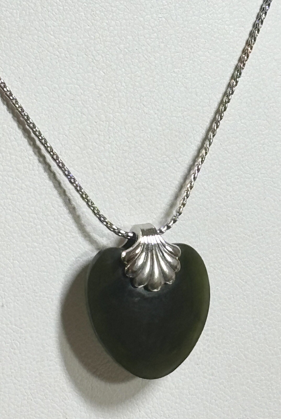 Vintage Avon Sterling Silver Heart Necklace 18” 3/4” Pendant
