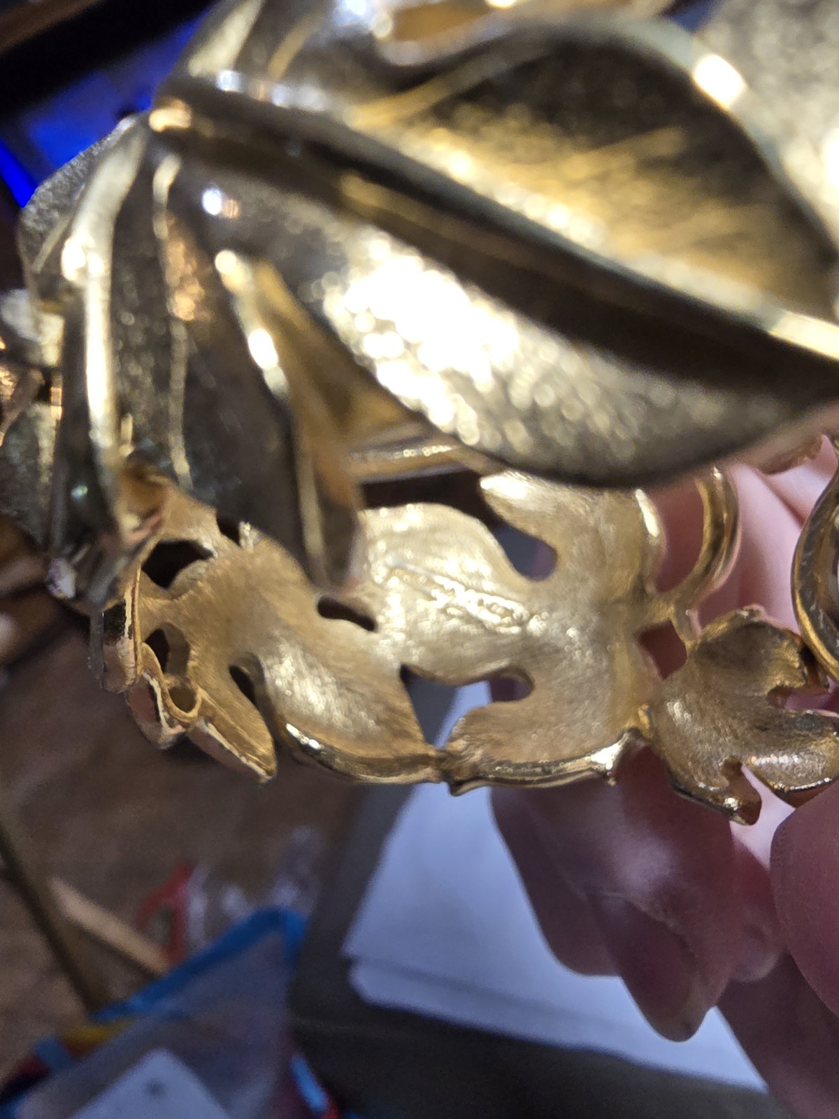 Trifani Gold Tone Hindged Cuff Bracelet Vintage