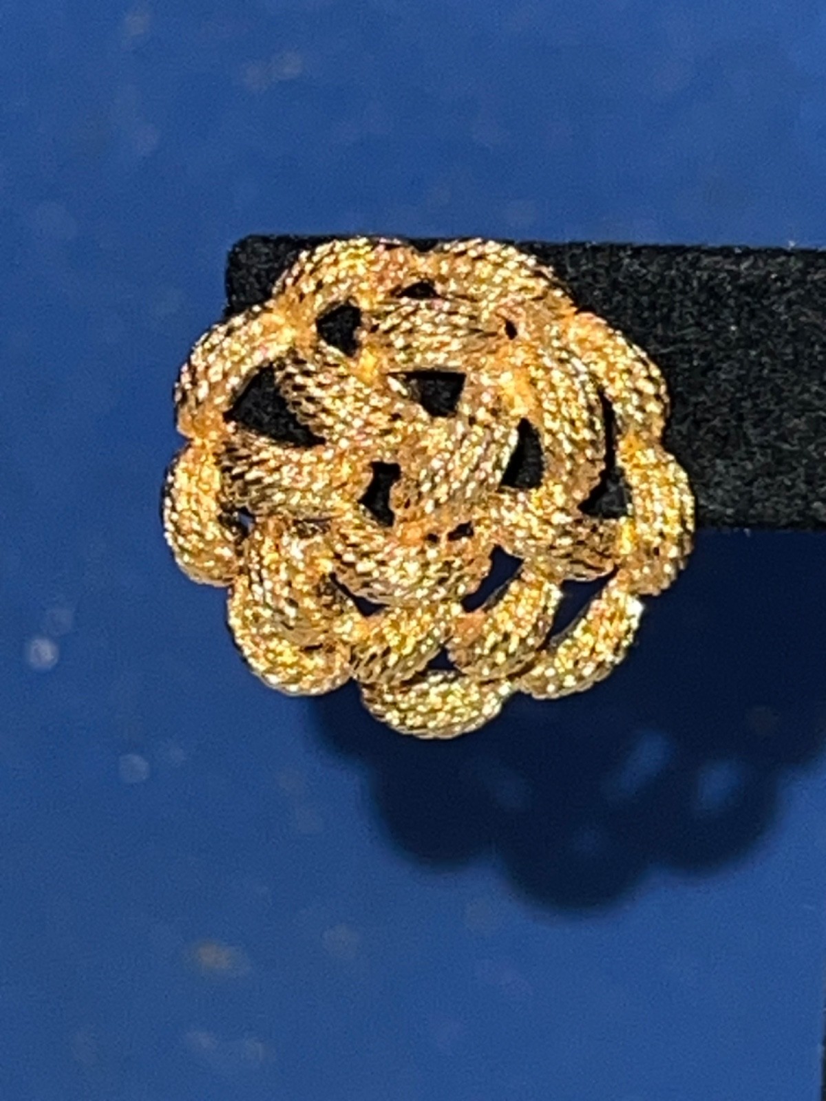 Vintage MONET Gold-tone Textured Basketweave Braided Knot Post-back Earrings