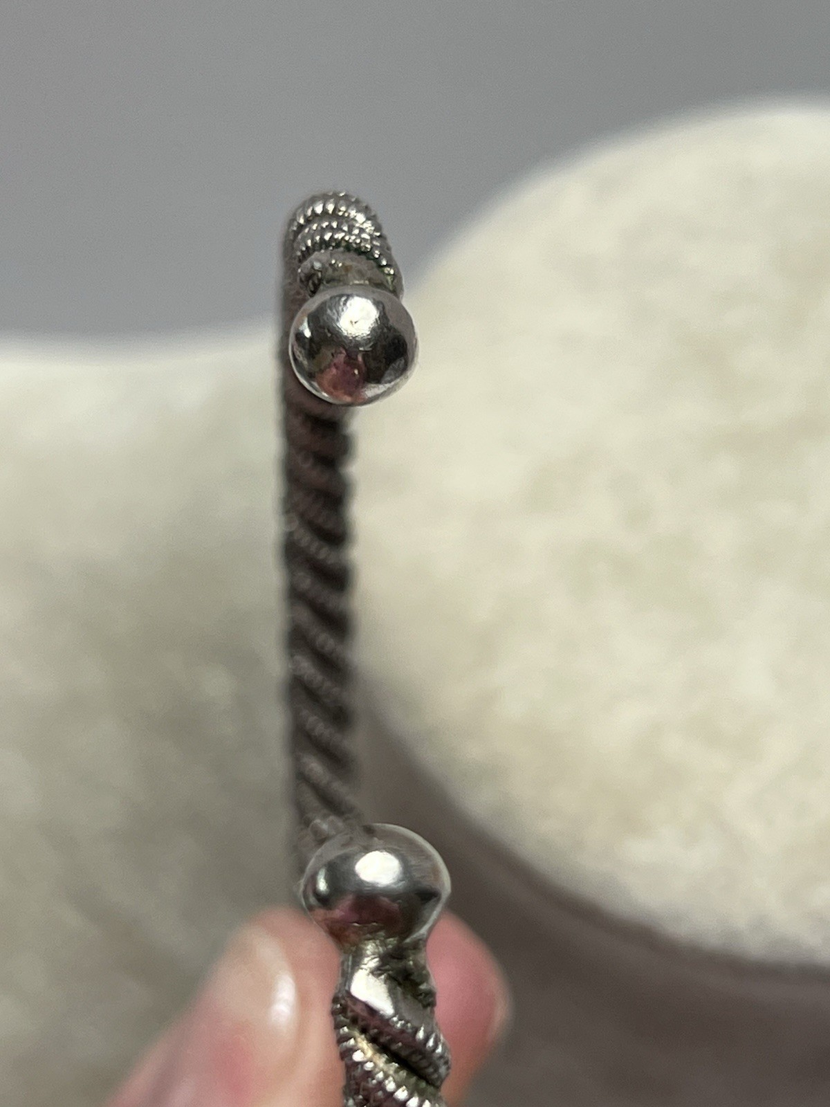 Vintage Twisted Rope Sterling Silver Cuff 2.25” Small