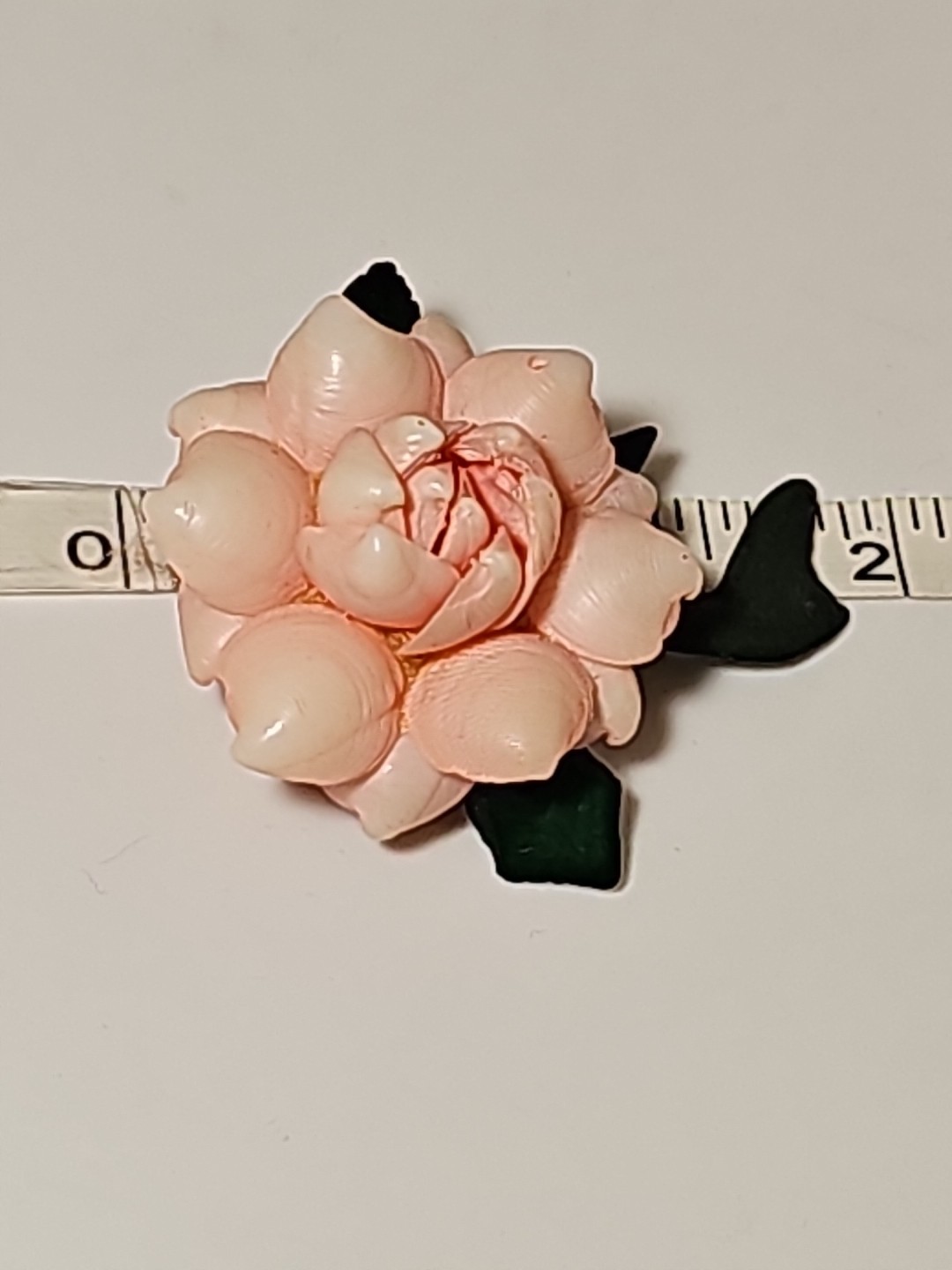 Vintage Handmade Pink Sea Shell Flower Brooch Pin 1.75 Inch