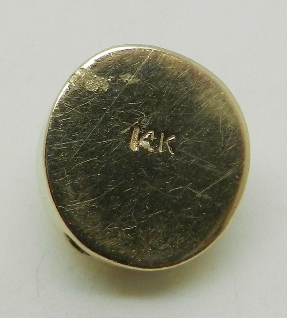 VINTAGE 14K YELLOW GOLD SHELL SLIDE BRACELET CHARM WITH PEARL – RARE – LB2681I