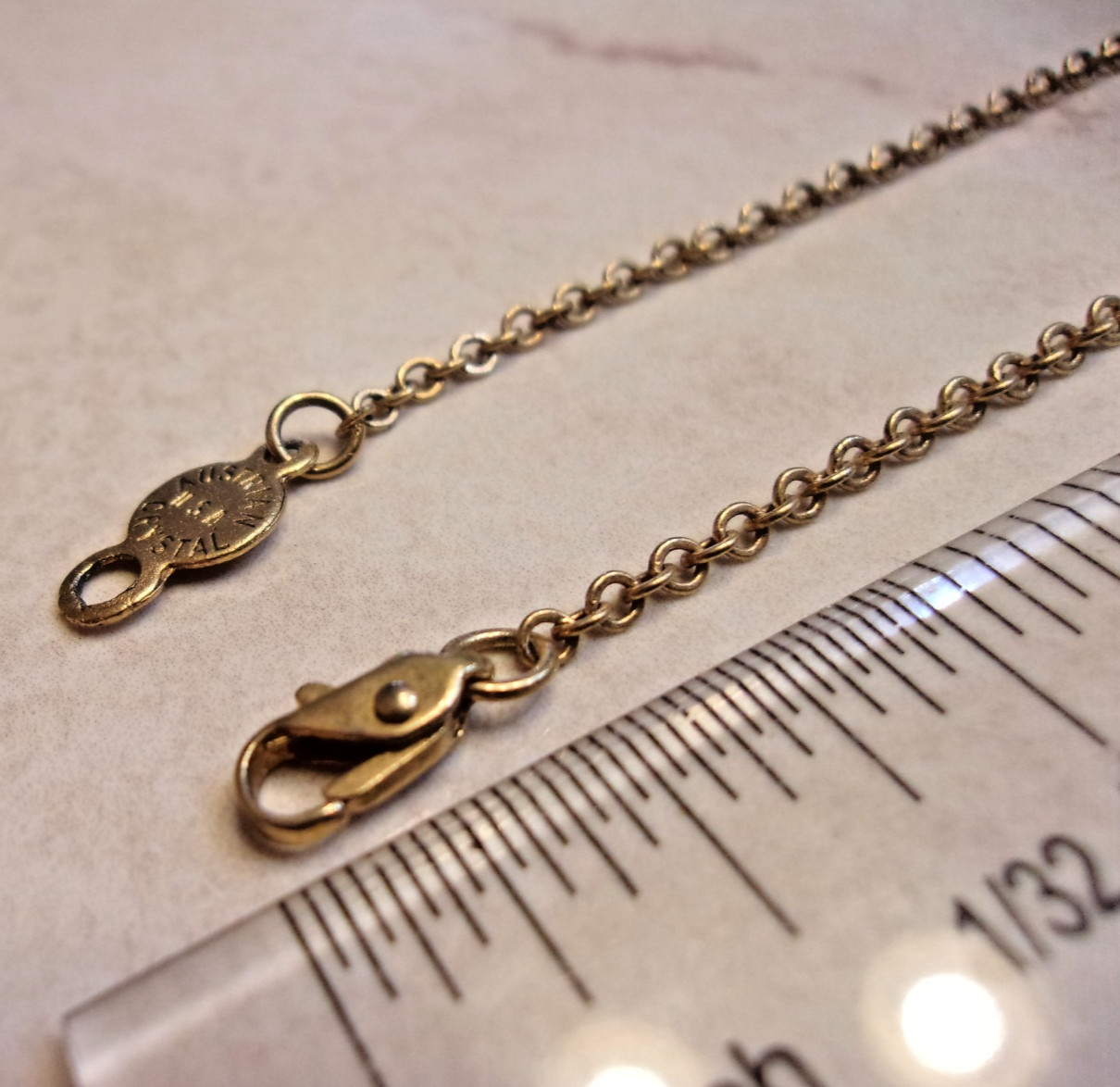 Vintage Look Austrian Crystal USA Teardrop Shape Beaded Dangle Necklace