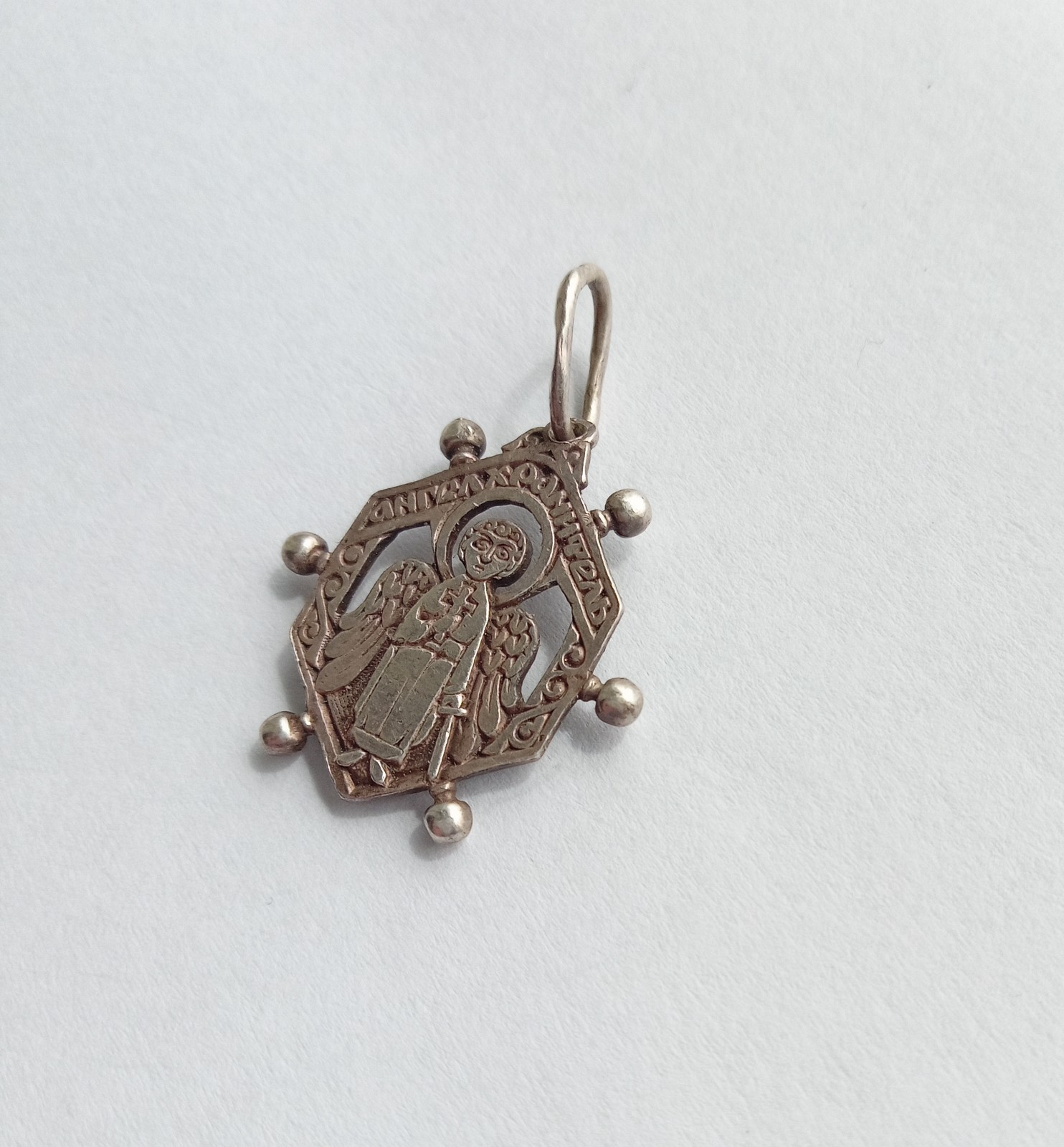 Vintage Beautiful Pendant medallion Angel Sterling Silver 925 Religious Jewelry