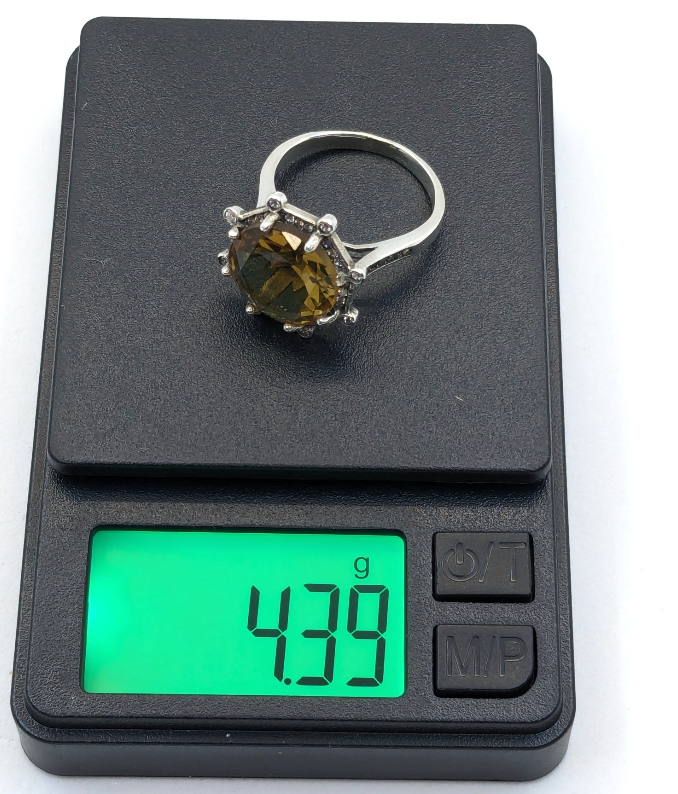 Vintage Luxury RING Silver 925 with Big Bright Stone -size: 7US (17.5mm) | #5