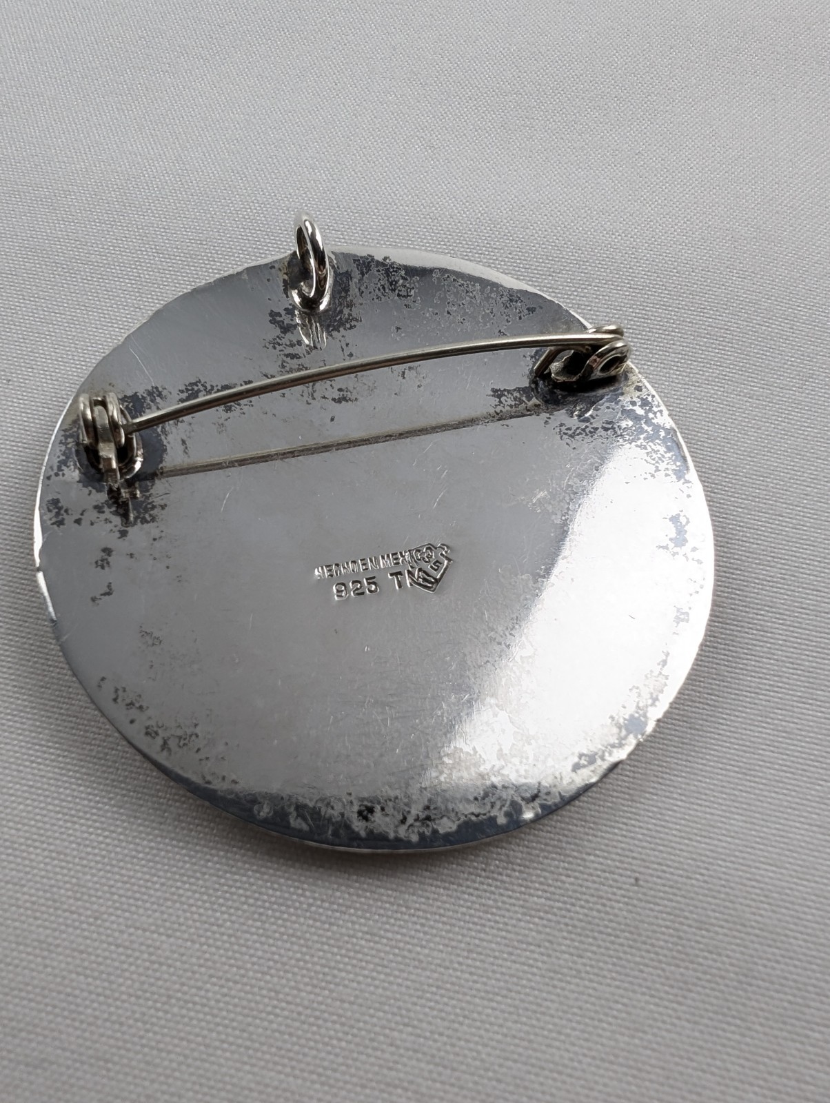 Vintage Taxco Sterling Silver Aztec Calendar Pendant/Brooch 15g 2″ Eagle 35
