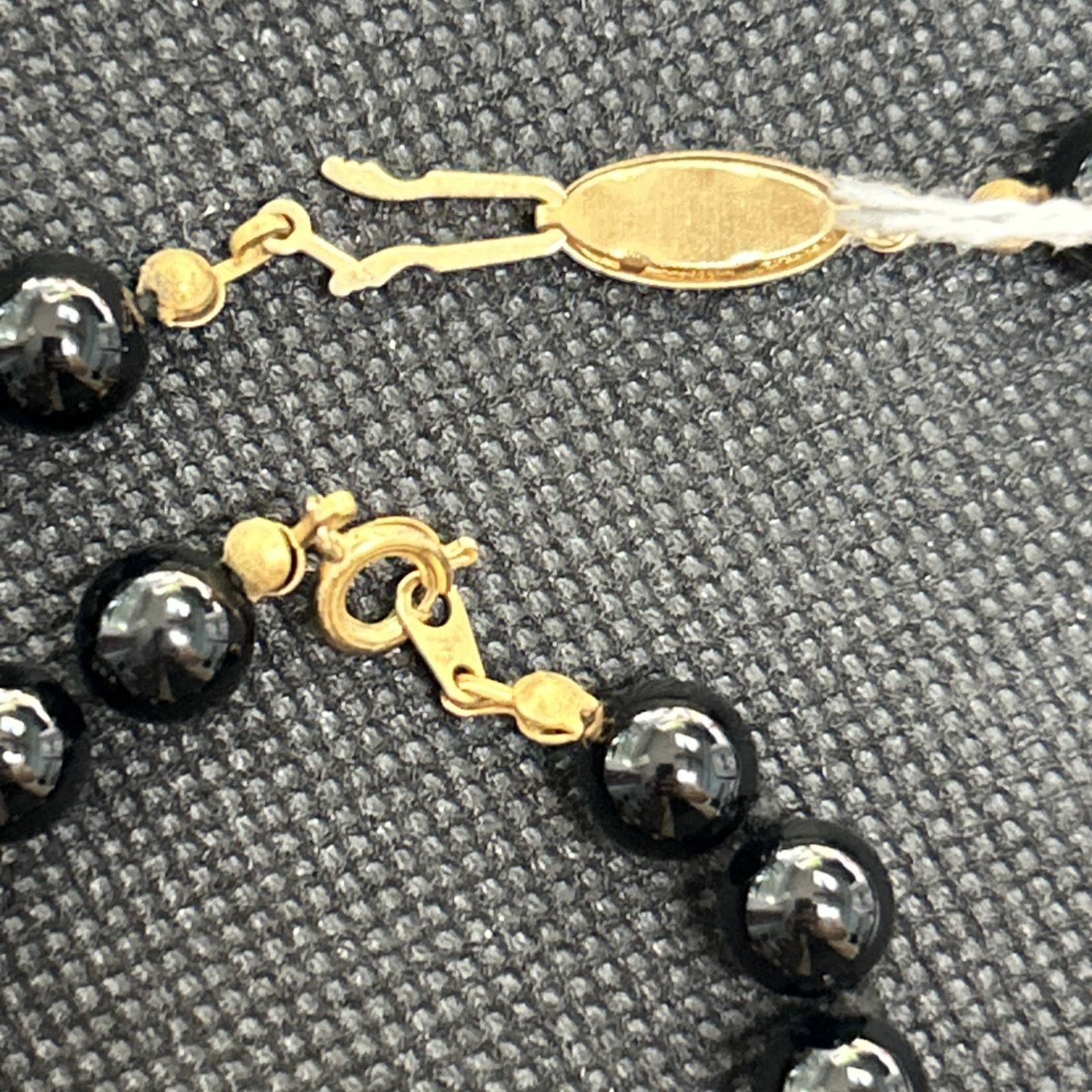 VTG Black Onyx & Coral Hand Knot Necklace 20” & Bracelet 8” Set
