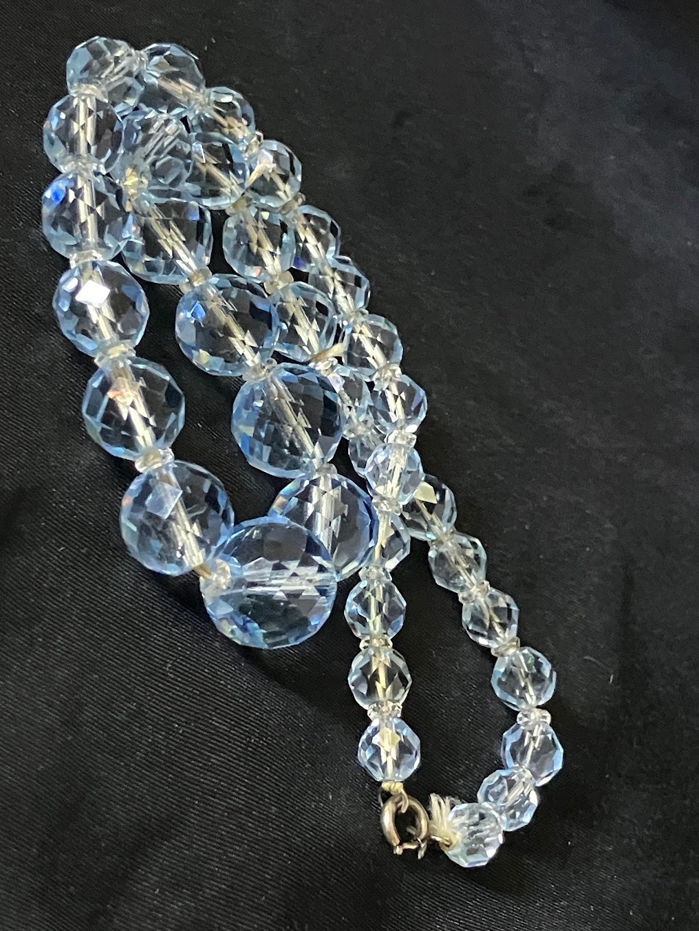 Vintage Faceted Crystal Glass Necklace Lot Cones Rounds FOR RESTRINGING UPCYCLE