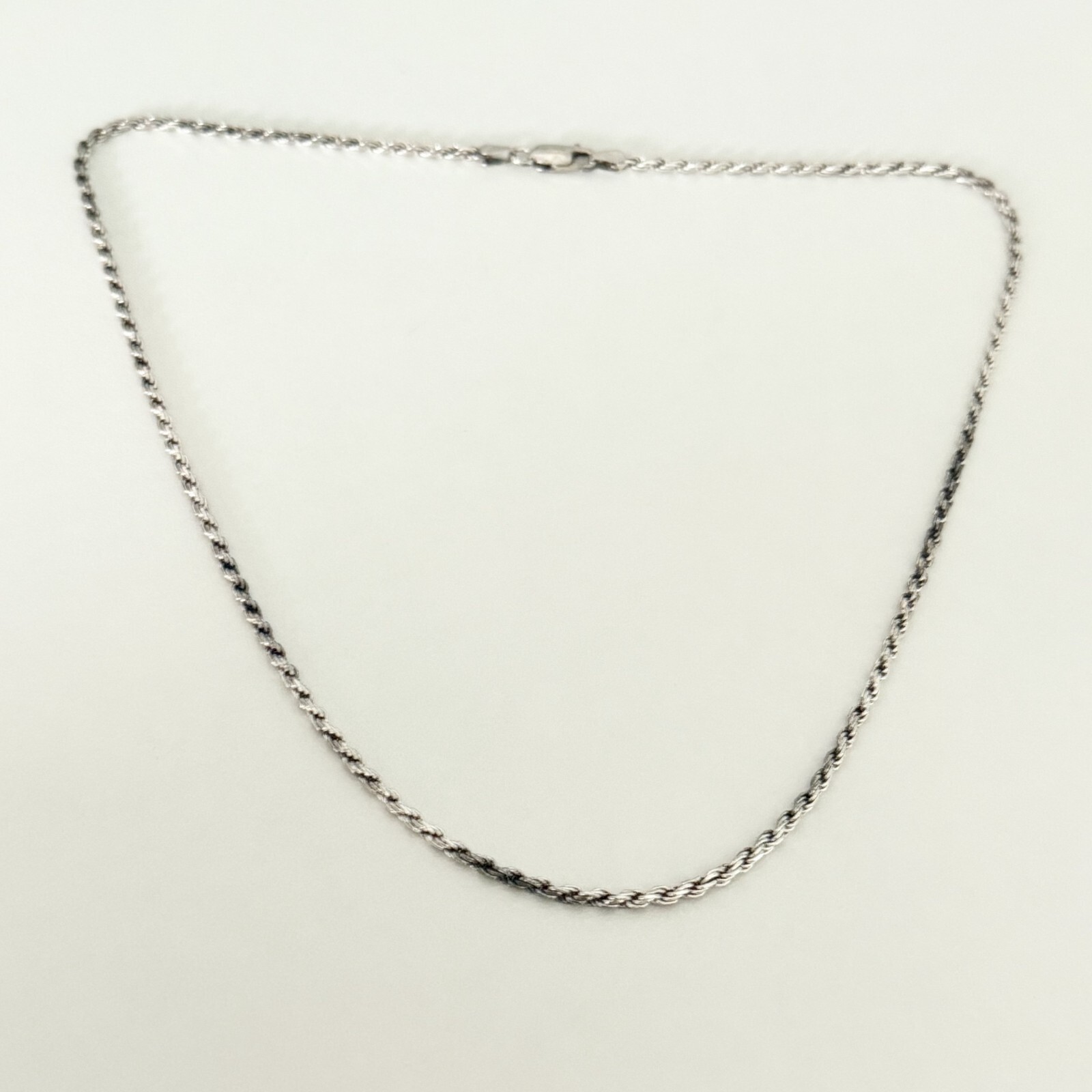Vintage 925 Italy Sterling Silver Twisted Rope Chain Link Necklace 17.5″