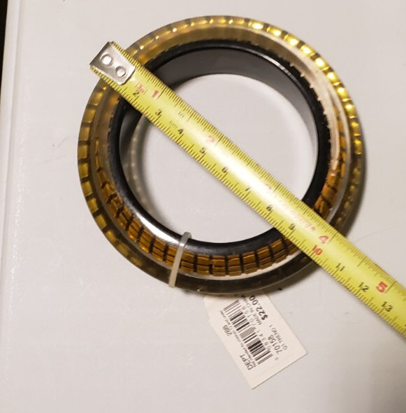 MACY’S Statement Bracelet, Gold-colored metal covered by clear acrylic, NWT
