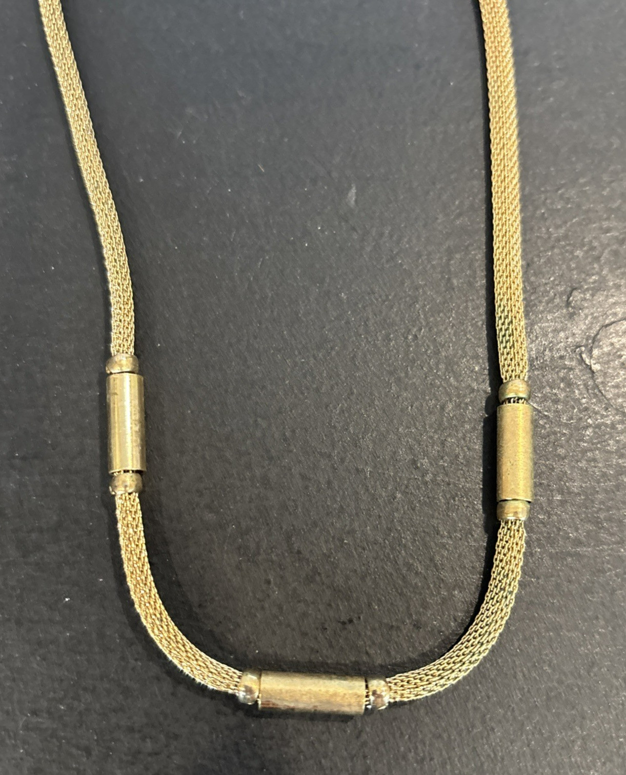 Vintage Gold Tone Whiting & Davis Mesh Rope Chain Necklace 15 1/2″ Spring Ring