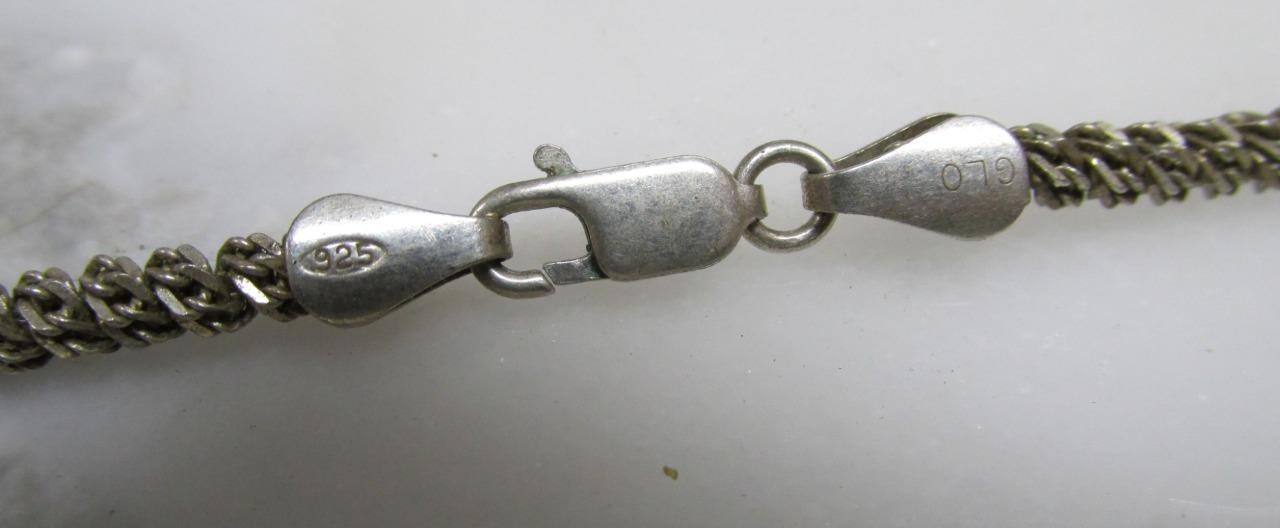 Vintage Sterling Silver Popcorn Chain Necklace ~ 18″ ~ 14grams ~ 11-A594