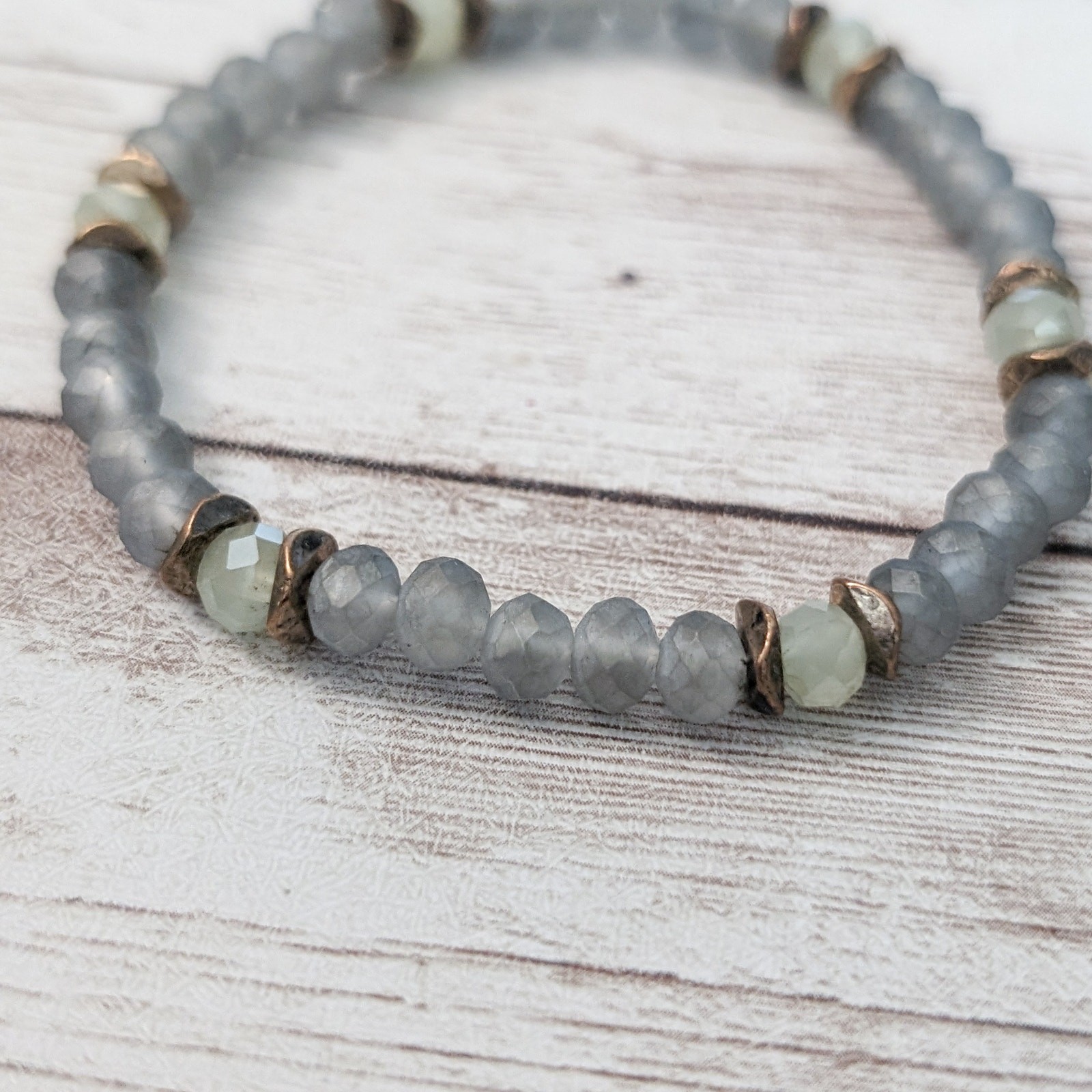 Vintage Stretch Bracelet – Dusky Blue Tones
