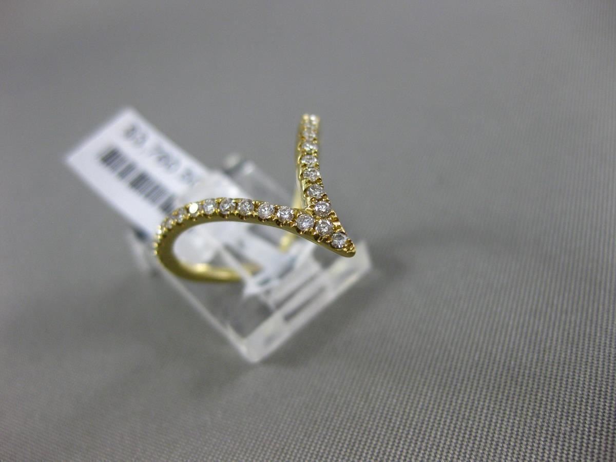 ESTATE LARGE .30CT DIAMOND 18KT YELLOW GOLD 3D V SHAPE BUTTERFLY RING F/G VVS/VS