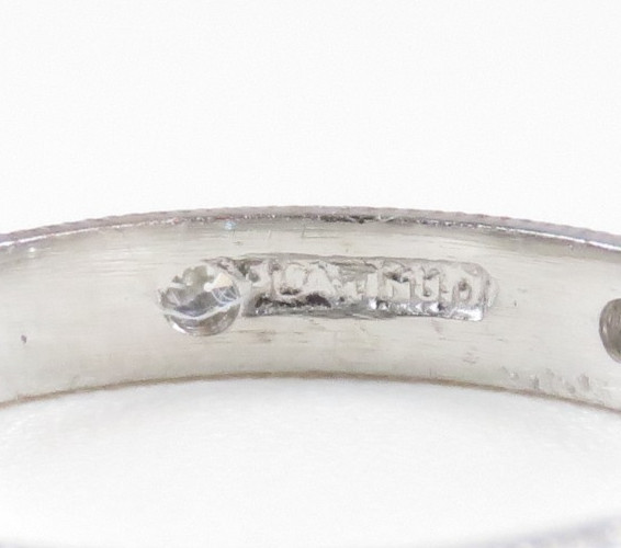 Rare Antique Platinum Diamond Vow Ring “Until Death Do Us Part” Size 5.5 UK-K1/2