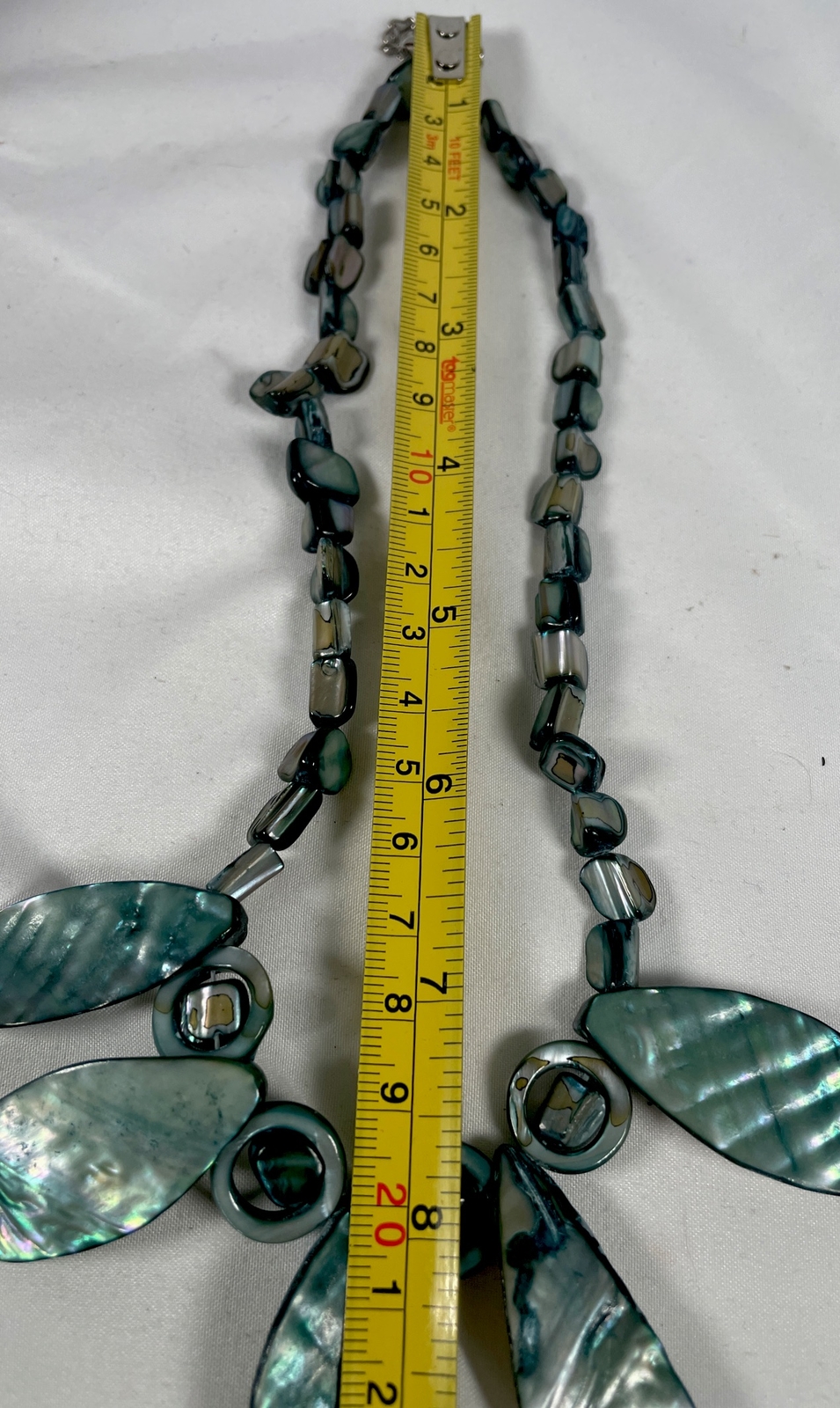 Abalone Shell Made Into Beads And Leaves Necklace Collar