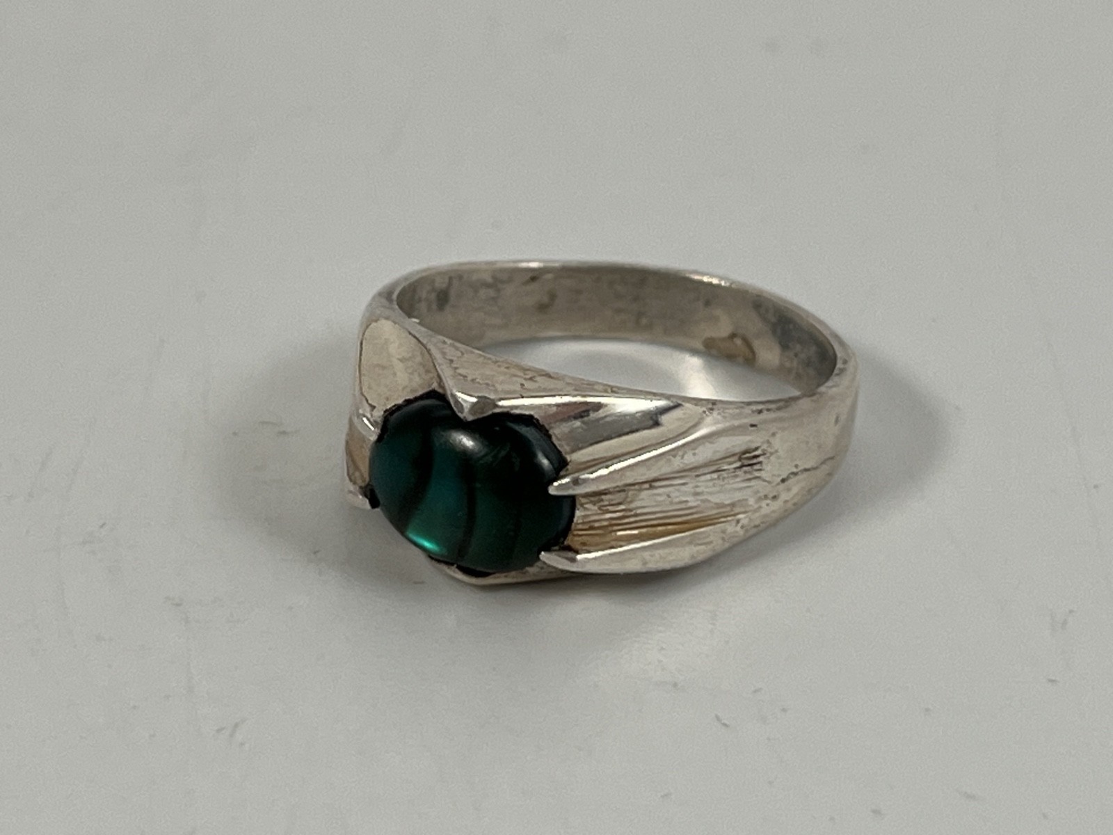 WM WHEELER STERLING SILVER PAULA SHELL STONE VINTAGE RING 11.5