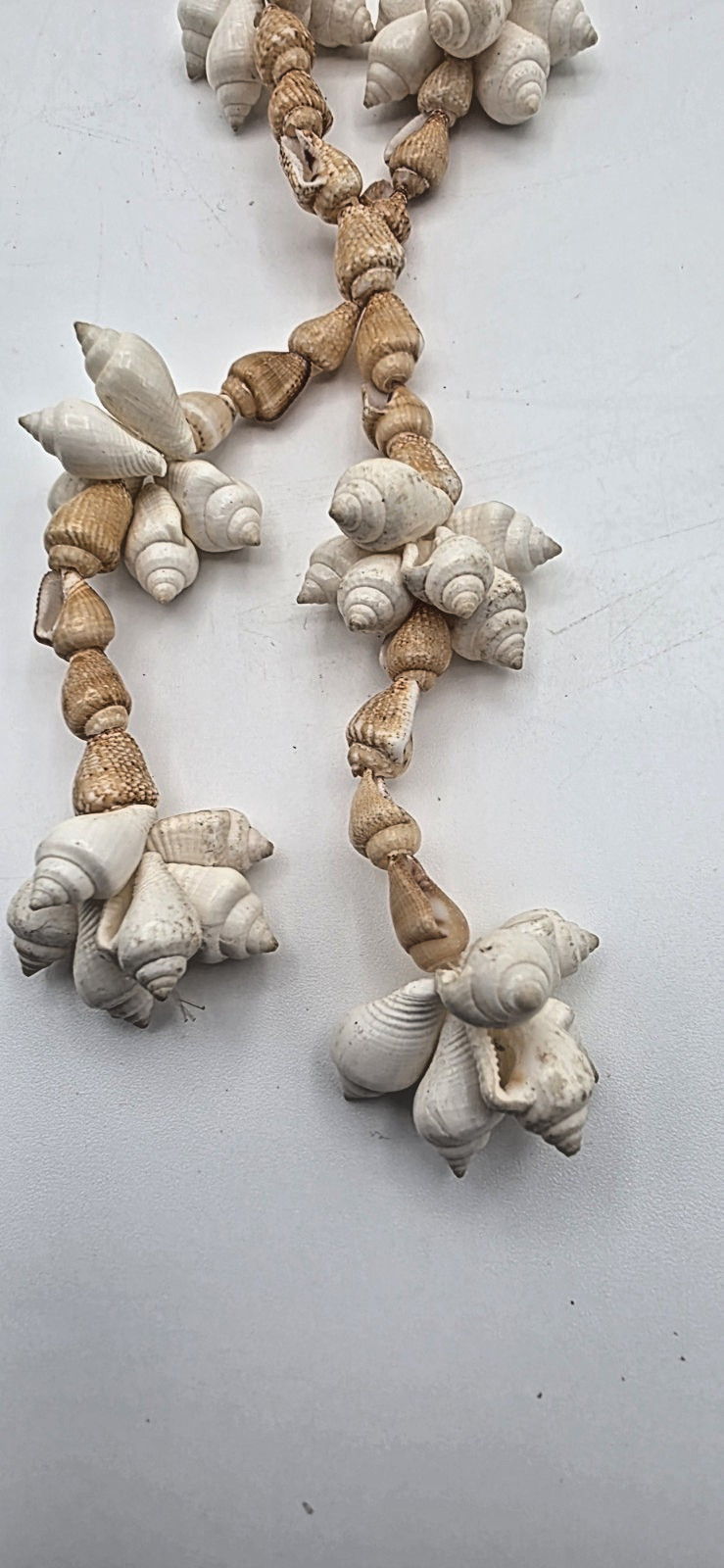 3 Vintage Seashell Beaded Necklaces Bohemian Popcorn Cluster Bow, Double Strand