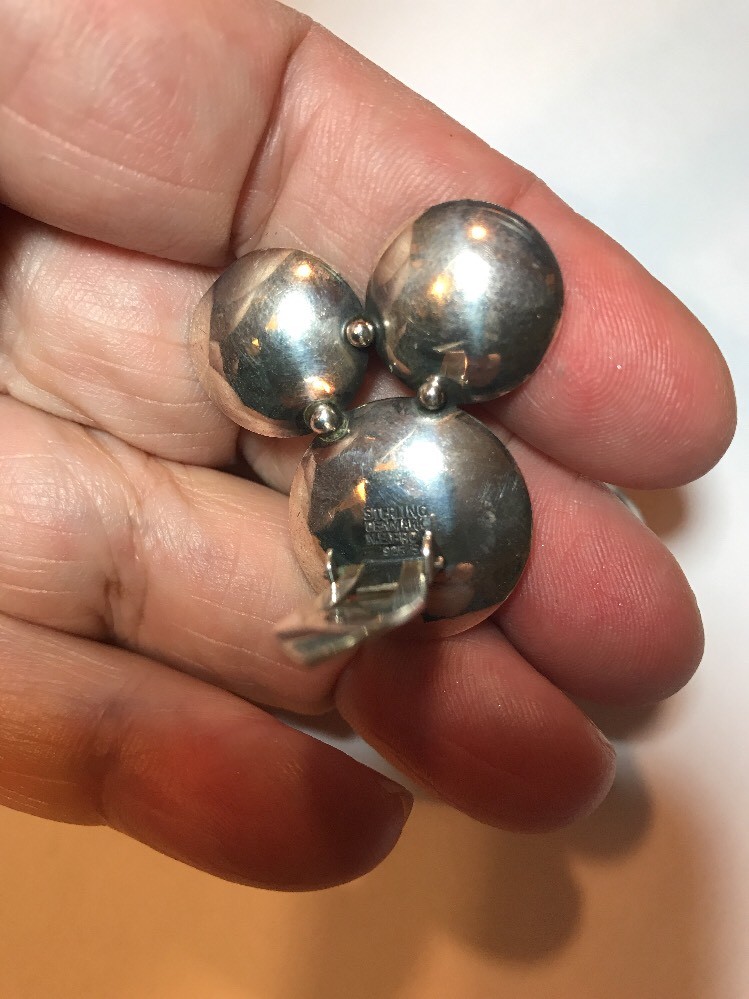 Oversized Unusual MCM Sterling Earrings N. E. From/ Denmark