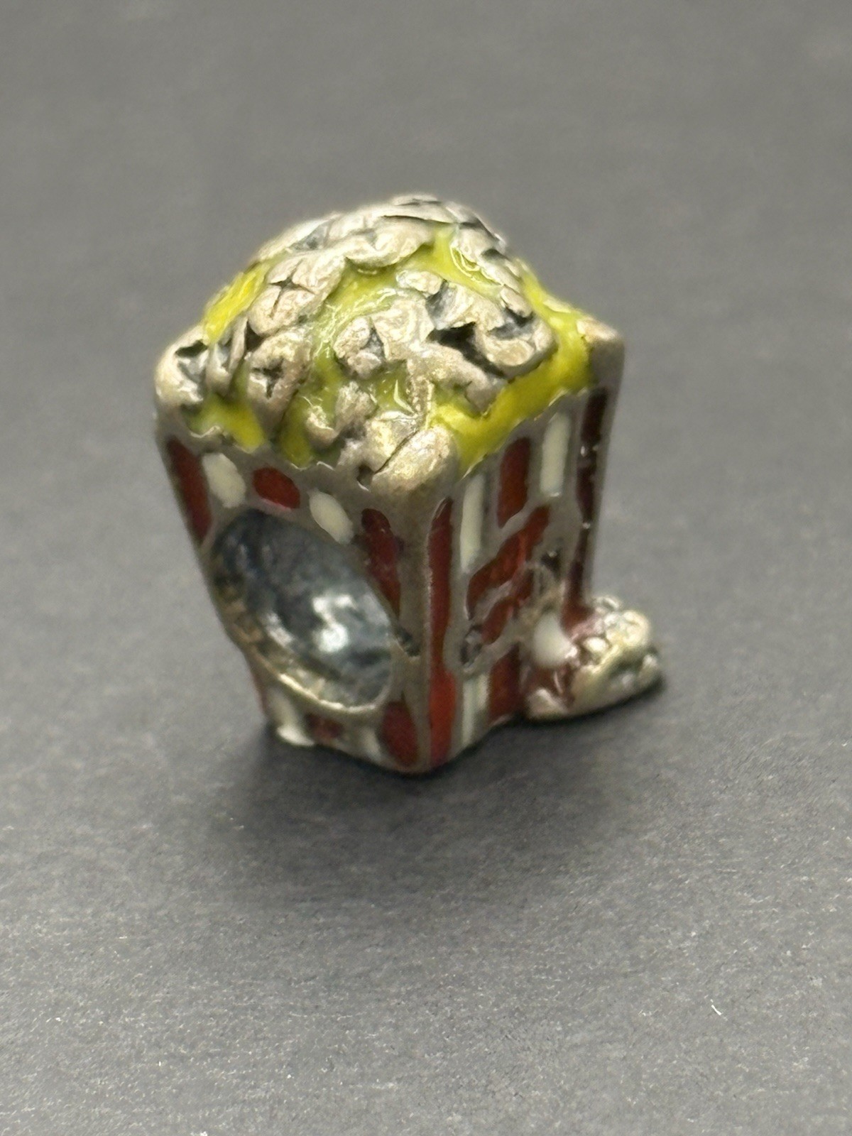 Vintage Sterling Silver European Popcorn Charm 925 F24