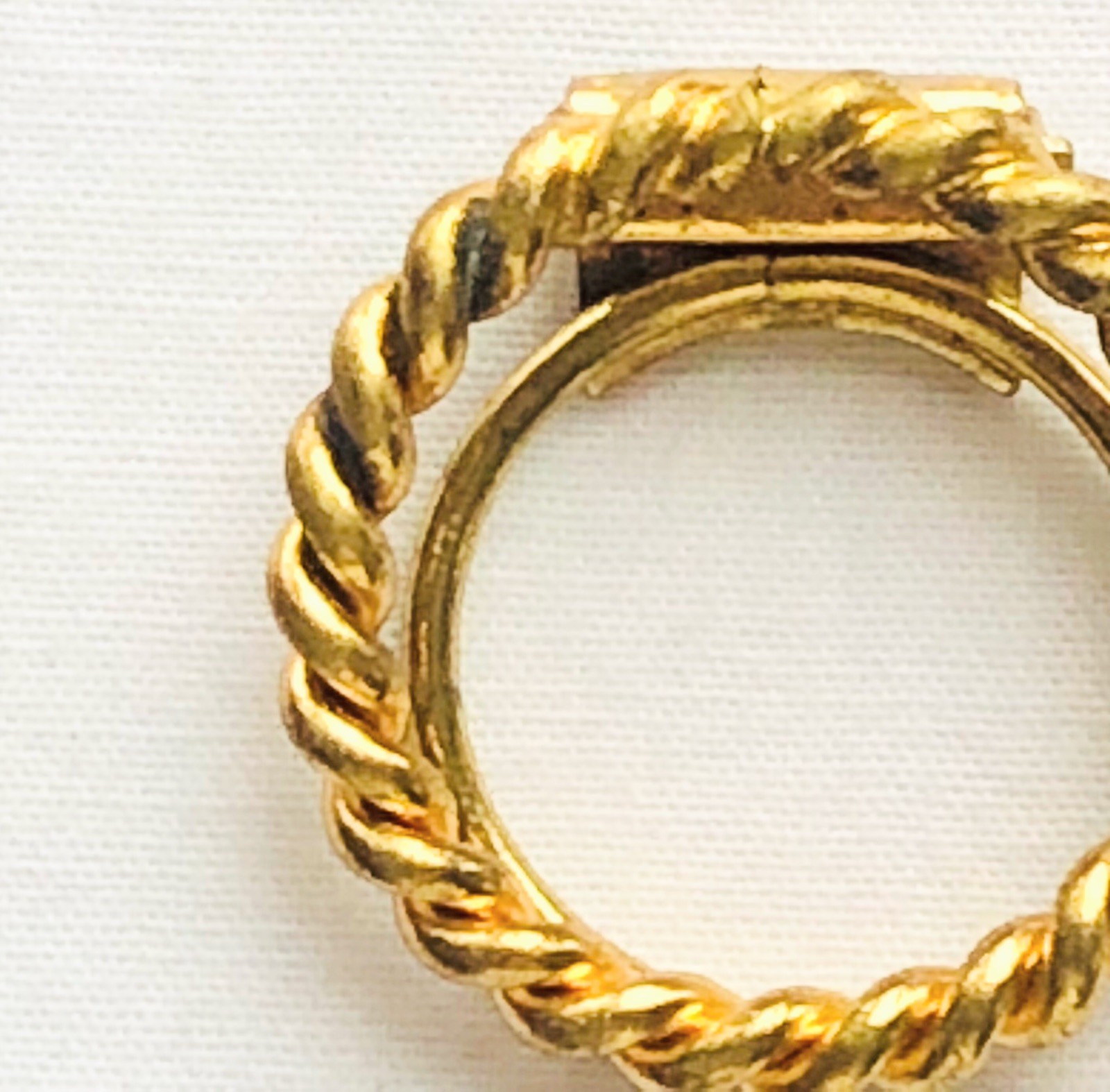 Twisted Circle Scarf Dress Clip Marked Western Germany Vintage Jewelry Gift