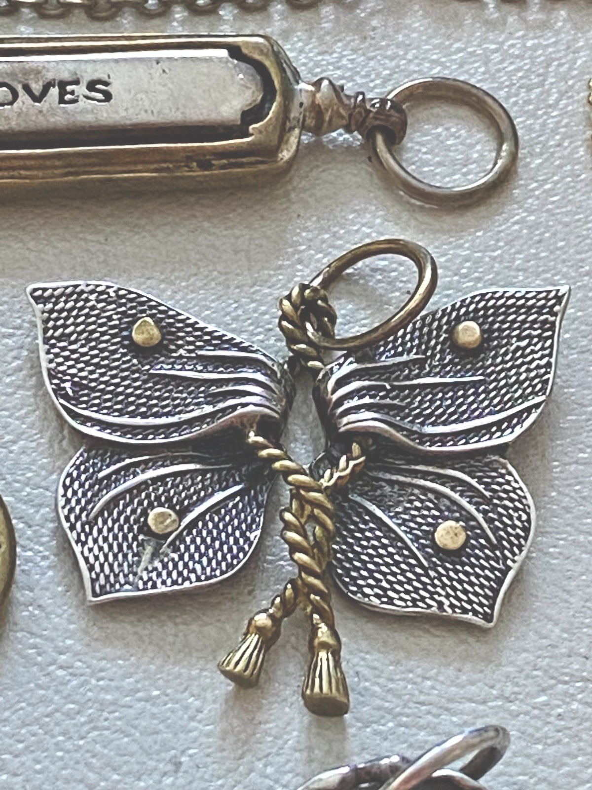 Vintage Waxing Poetic Sterling Silver/Brass Charms Heart Love
