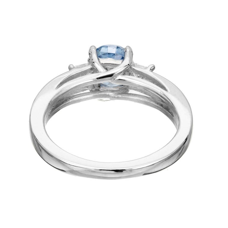 Peter Suchy 1.52 Carat Sapphire Diamond Platinum Three-Stone Engagement Ring