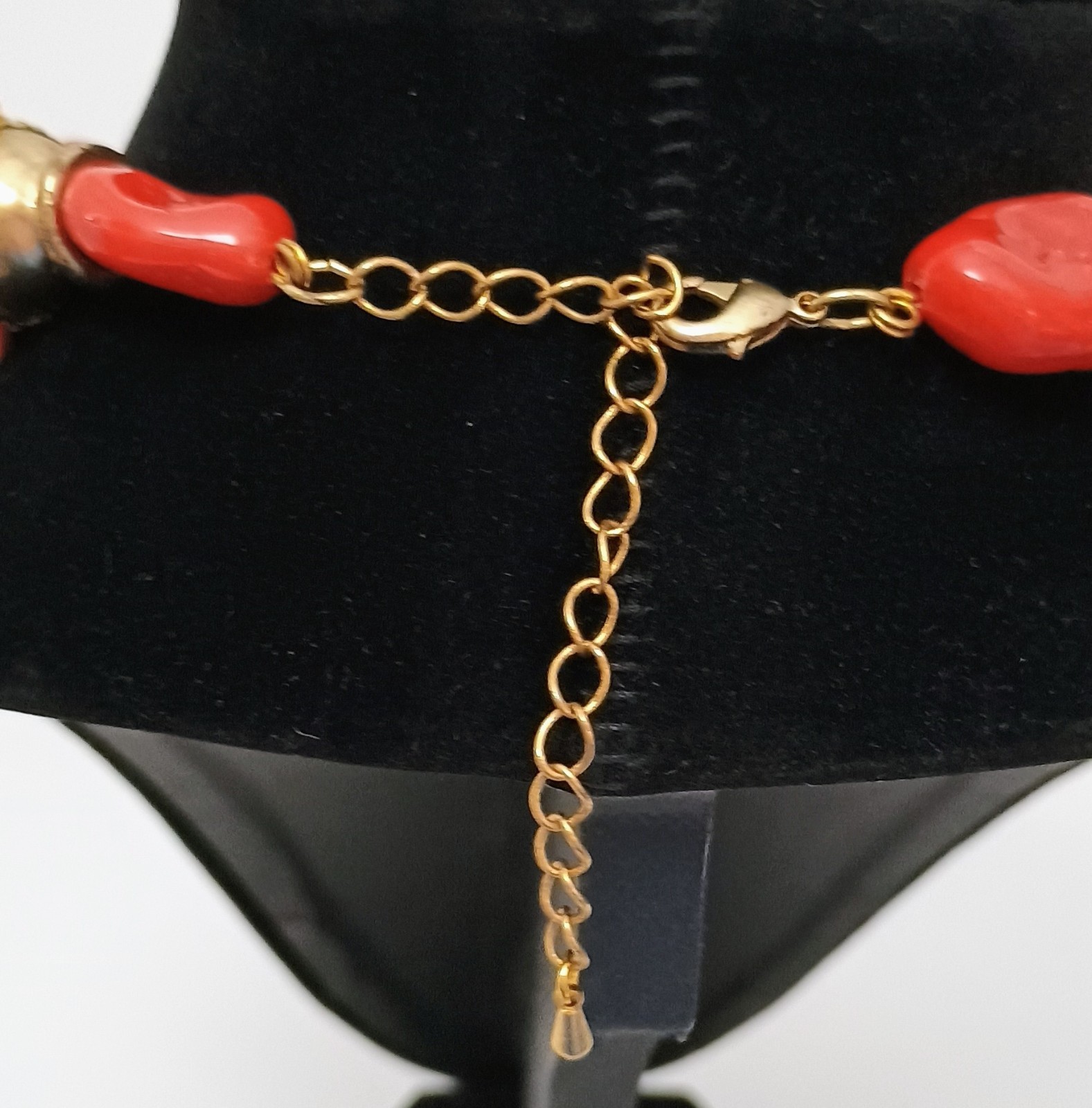 Vintage 60s-80s Multi Strand Faux Coral Chunky Statement Necklace Choker Style