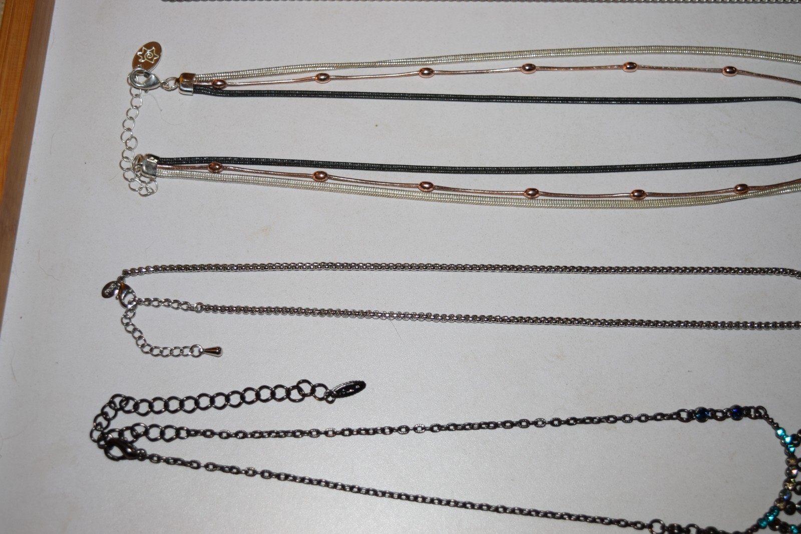 Vintage to now lot of 5-1 Chinas-1 Pewter BDA-1 Clm-1 Alex & Ani chain necklaces