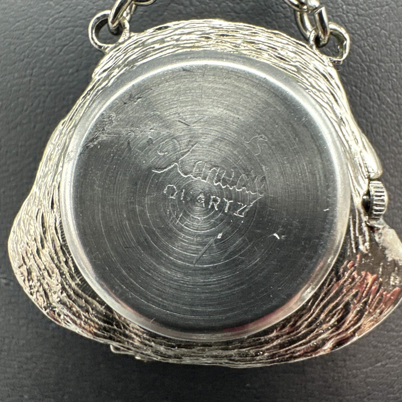 Vintage Xanadu Quartz Y2K Purse Hidden Watch Necklace Works Marcasite Adorned