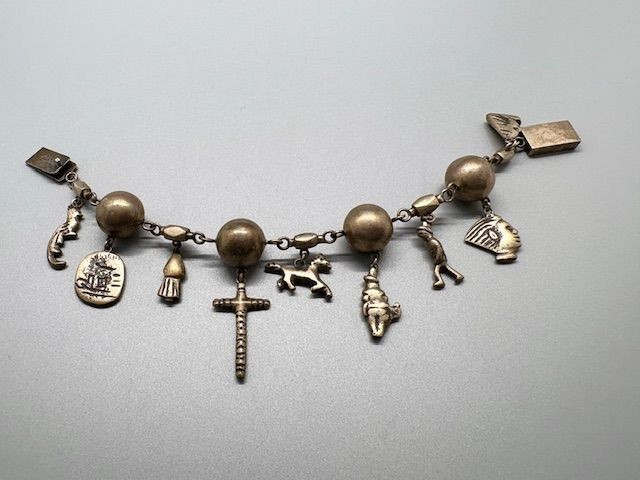 Vintage Guatemalan Charm Bracelet, marked 900 Silver