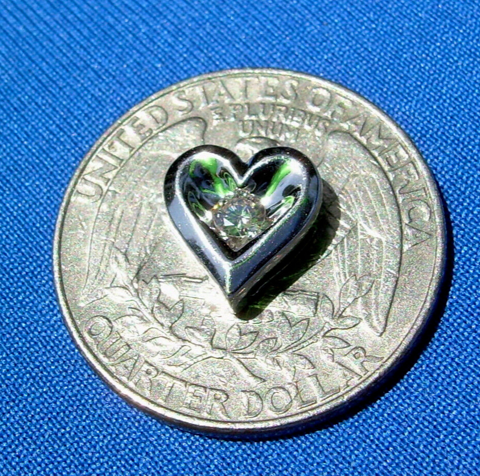 EARTH MINED DIAMOND Heart of Life Pendant SOLID 14K WHITE GOLD Medallion Charm