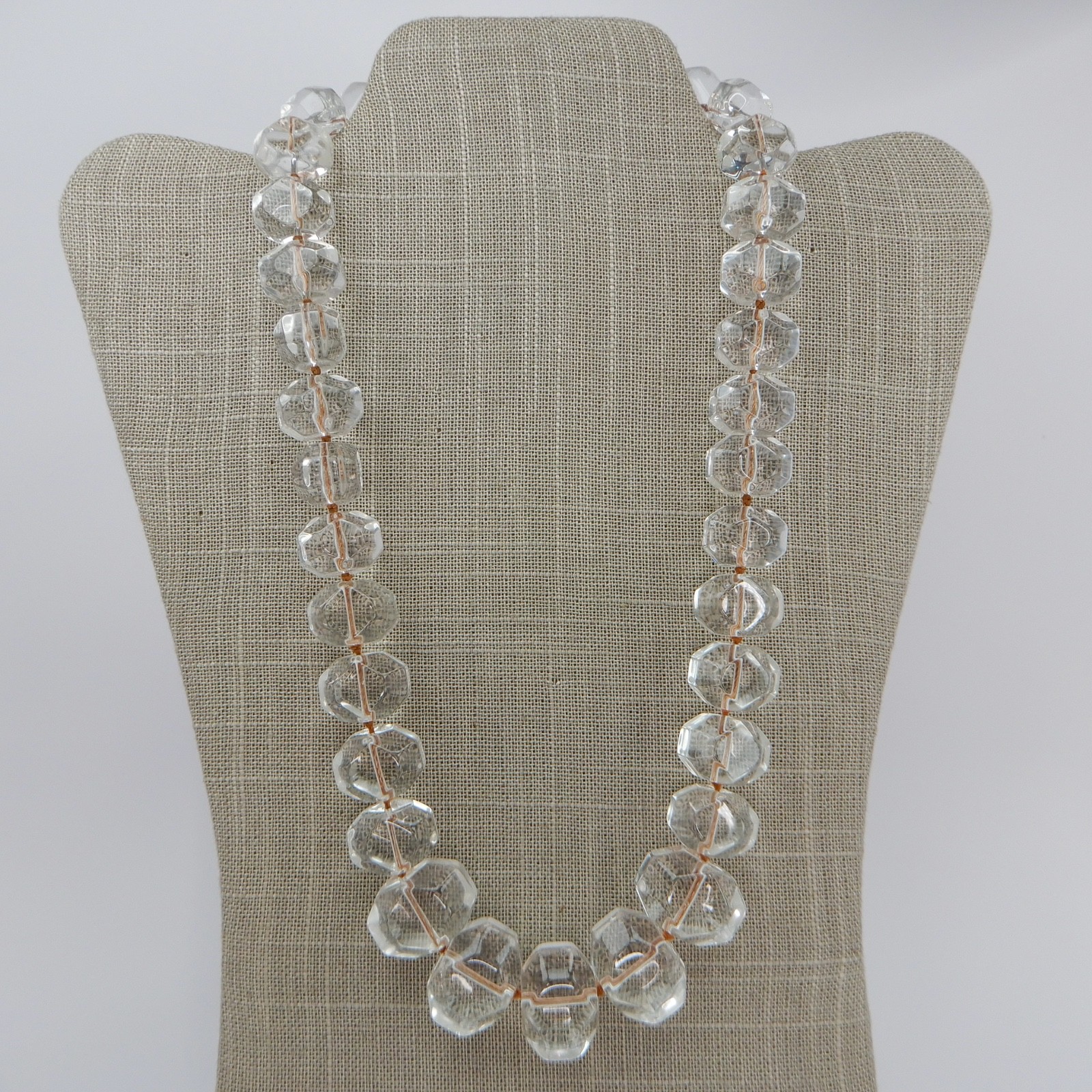 Clear Lucite Chunky Bead Necklace 22 Inches Translucent “T” Talbots