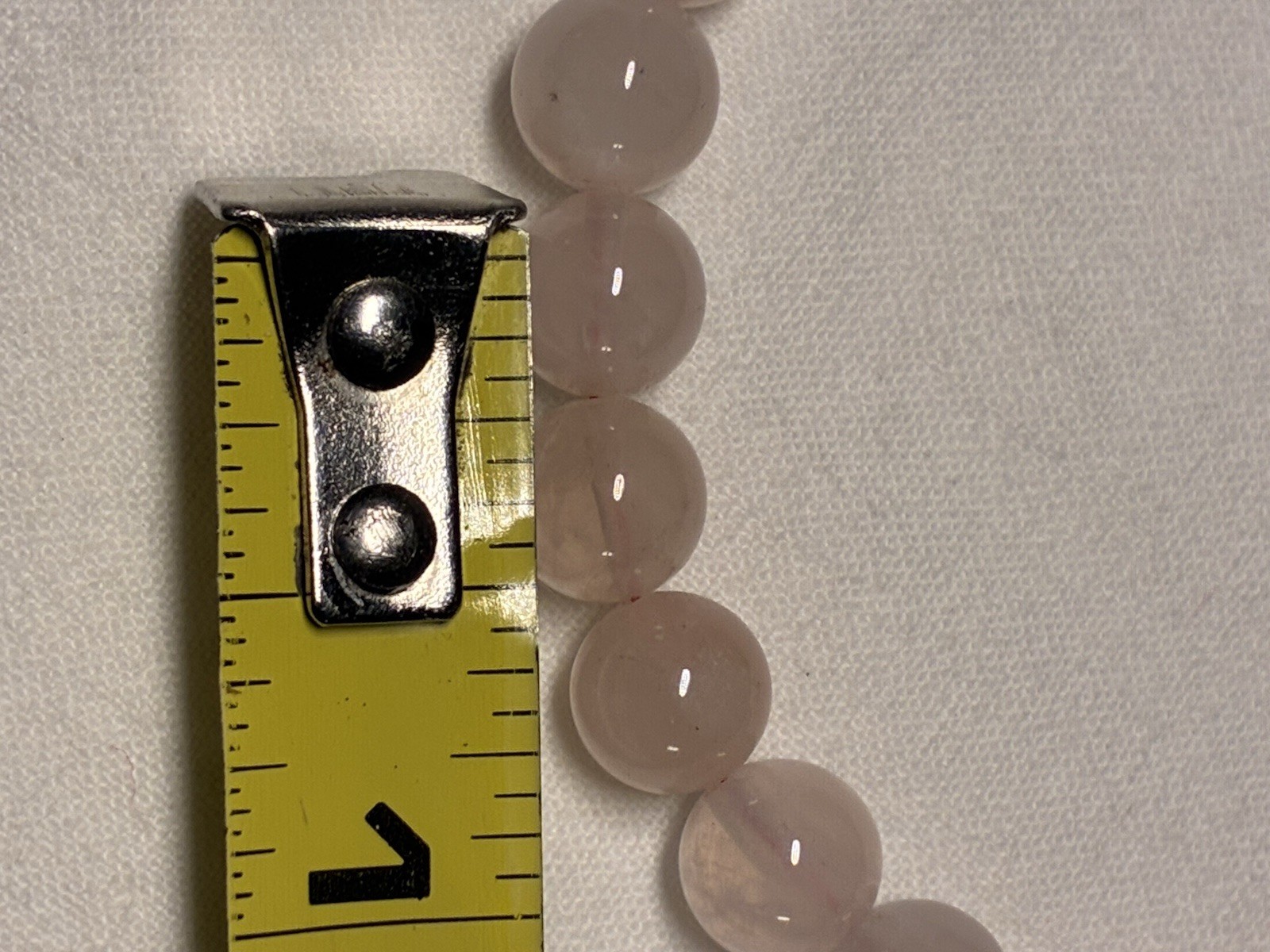 VTG Rose Quartz Bead Necklace Hand Knotted Genuine Pink Gemstone Choker S Clasp