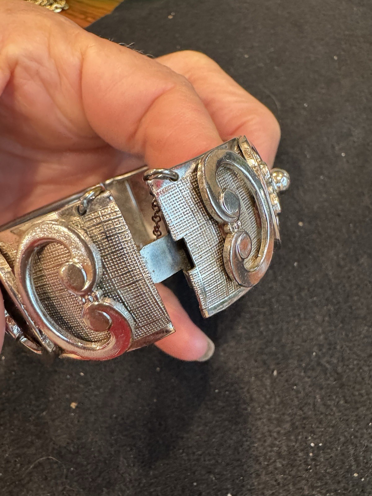 Vintage Whiting & Davis Hinge Cuff Bracelet