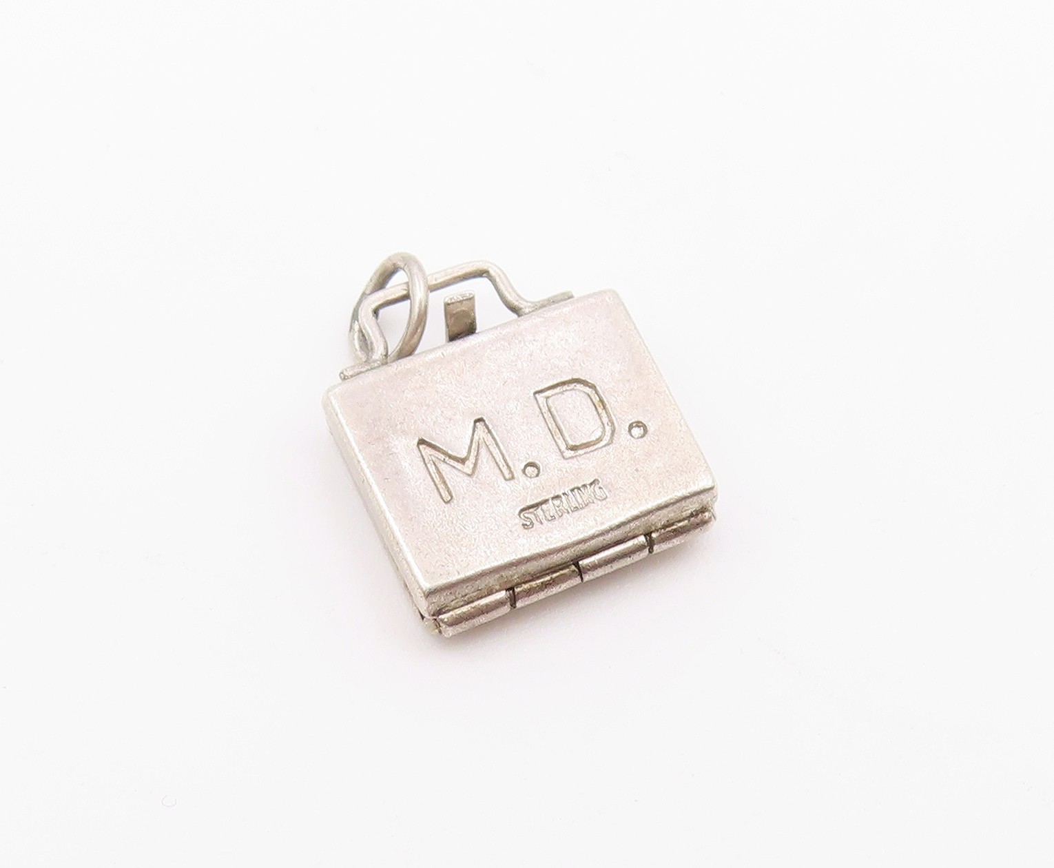 925 Sterling Silver Vintage Safety First Kit Charm Pendant (OPENS) PT21193