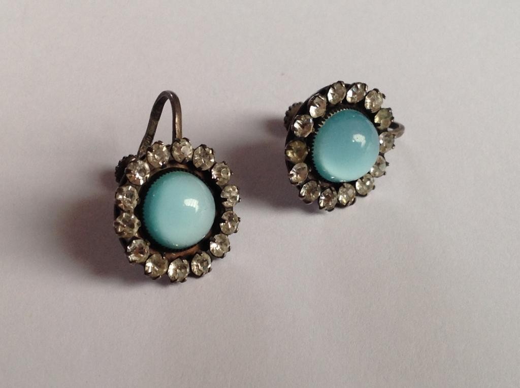 Earrings Silver 875 Star USSR Vintage Women Jewelry Gift 337