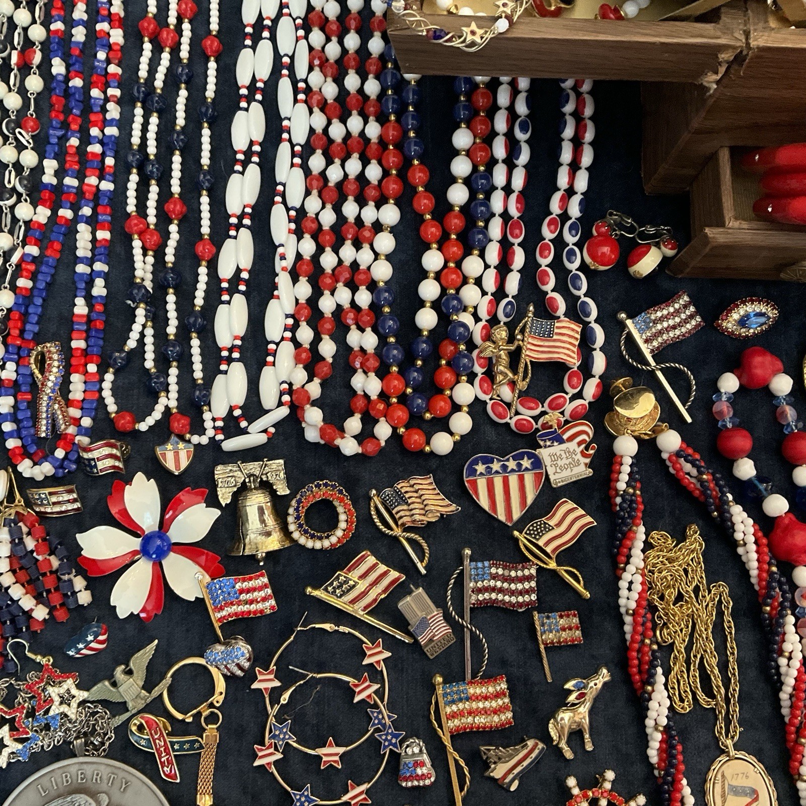 Vintage Lot Patriotic Forth Of July Red White Blue Jewelry Sarah C Monet Emmons