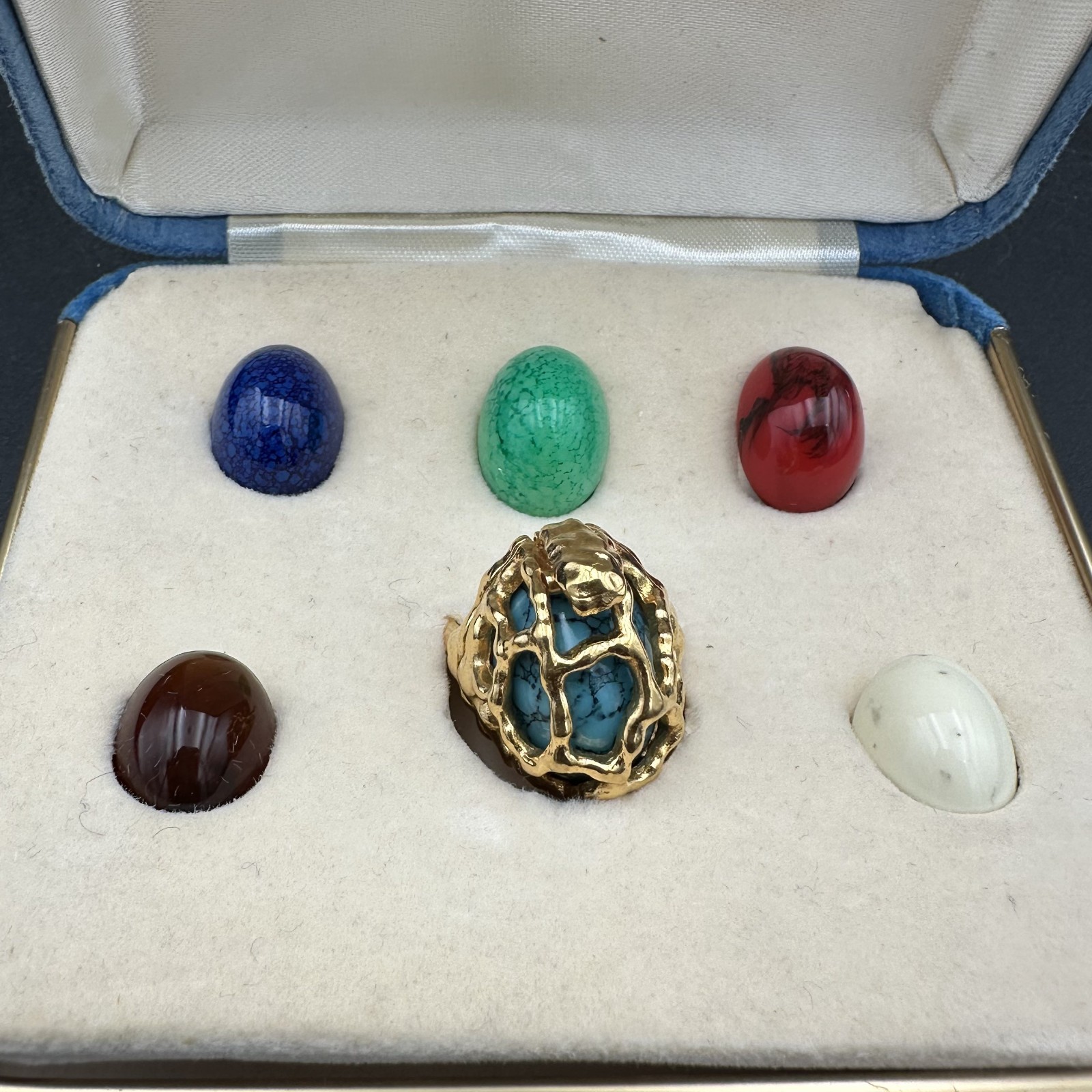 NIB Vintage 1960s CROWN TRIFARI Gold-tone Convertible Interchangeable Ring